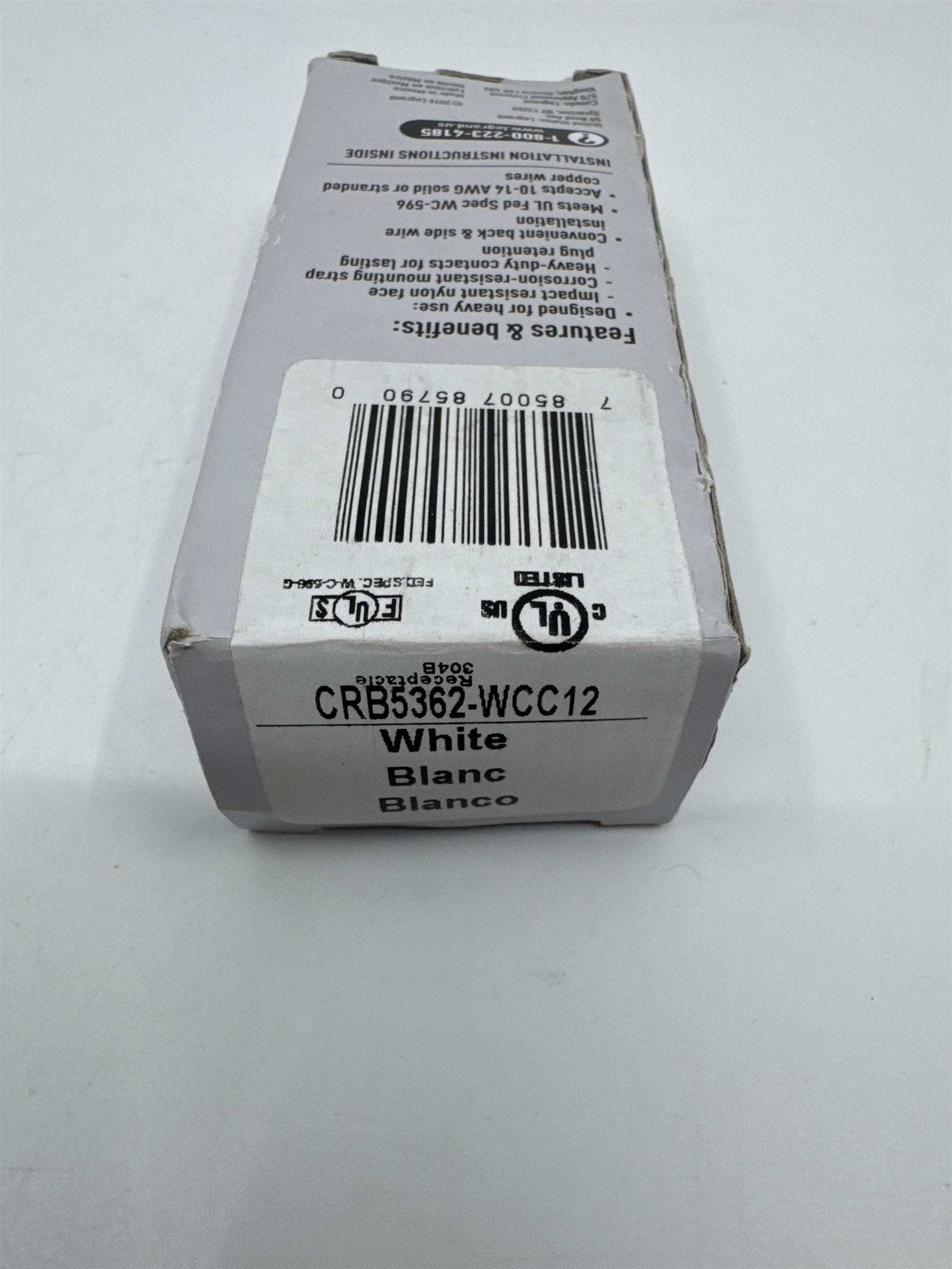 Legrand Commercial Duplex Outlet Back and Side Wire 20 AMP 125V
