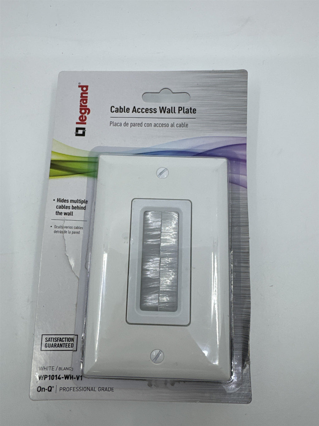 Legrand Cable Access Wall Plate White WP1014-WH-V1 Hides Multiple Cables