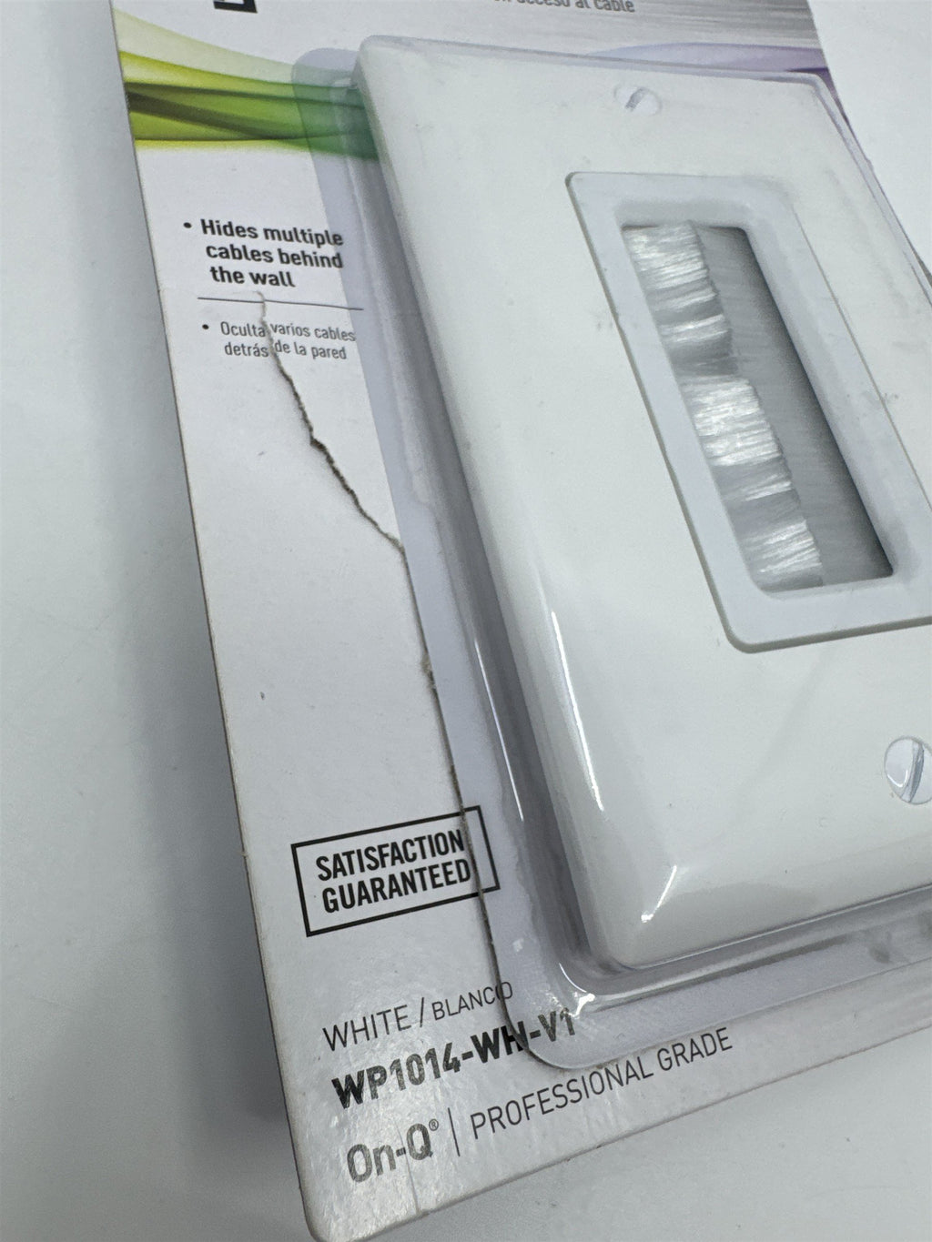 Legrand Cable Access Wall Plate White WP1014-WH-V1 Hides Multiple Cables