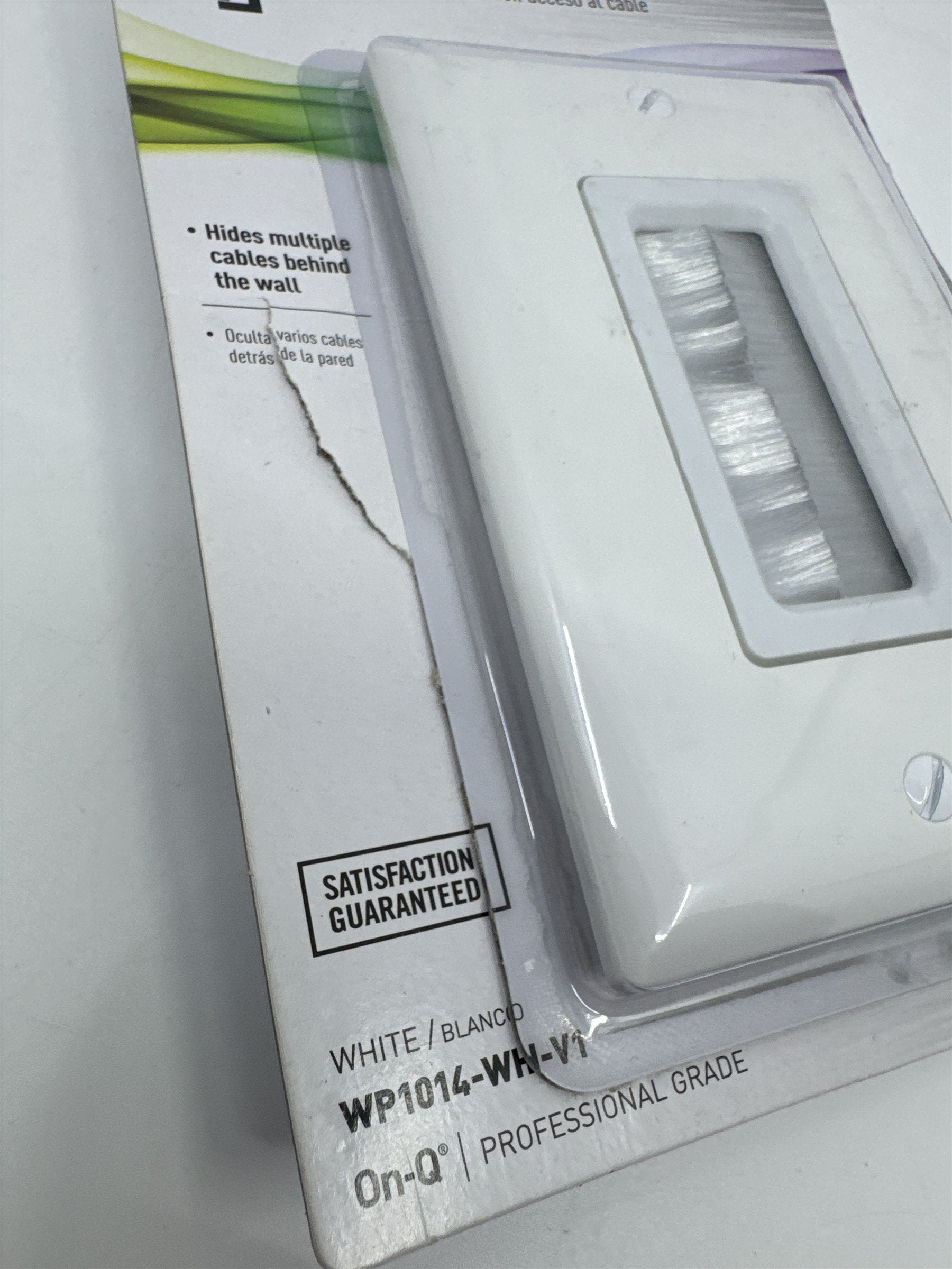Legrand Cable Access Wall Plate White WP1014-WH-V1 Hides Multiple Cables
