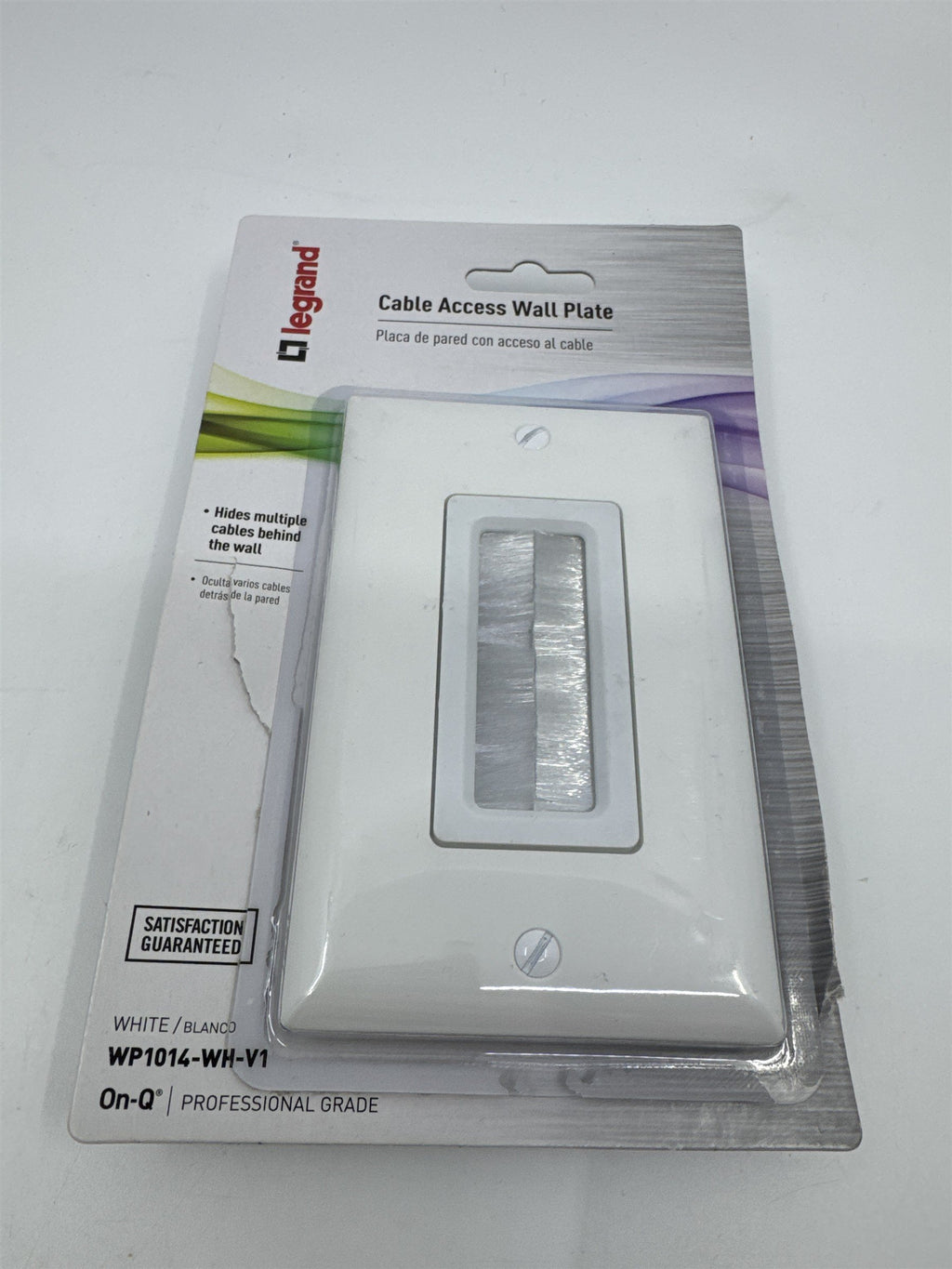 Legrand Cable Access Wall Plate White WP1014-WH-V1 Hides Multiple Cables
