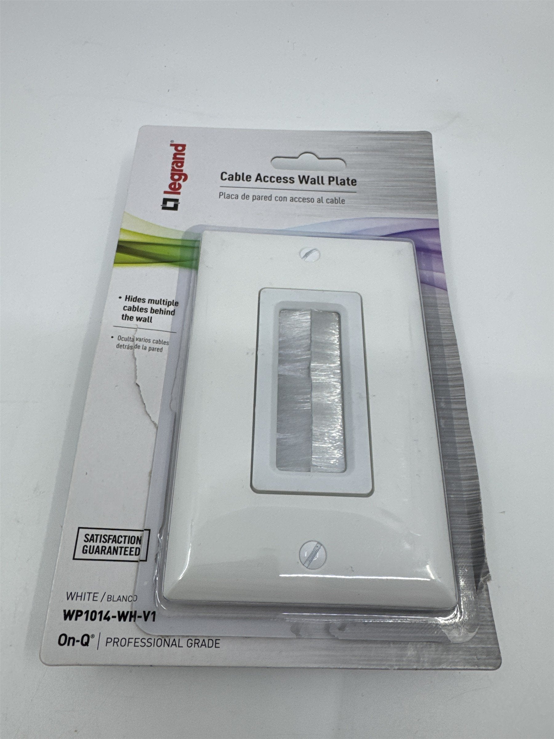 Legrand Cable Access Wall Plate White WP1014-WH-V1 Hides Multiple Cables