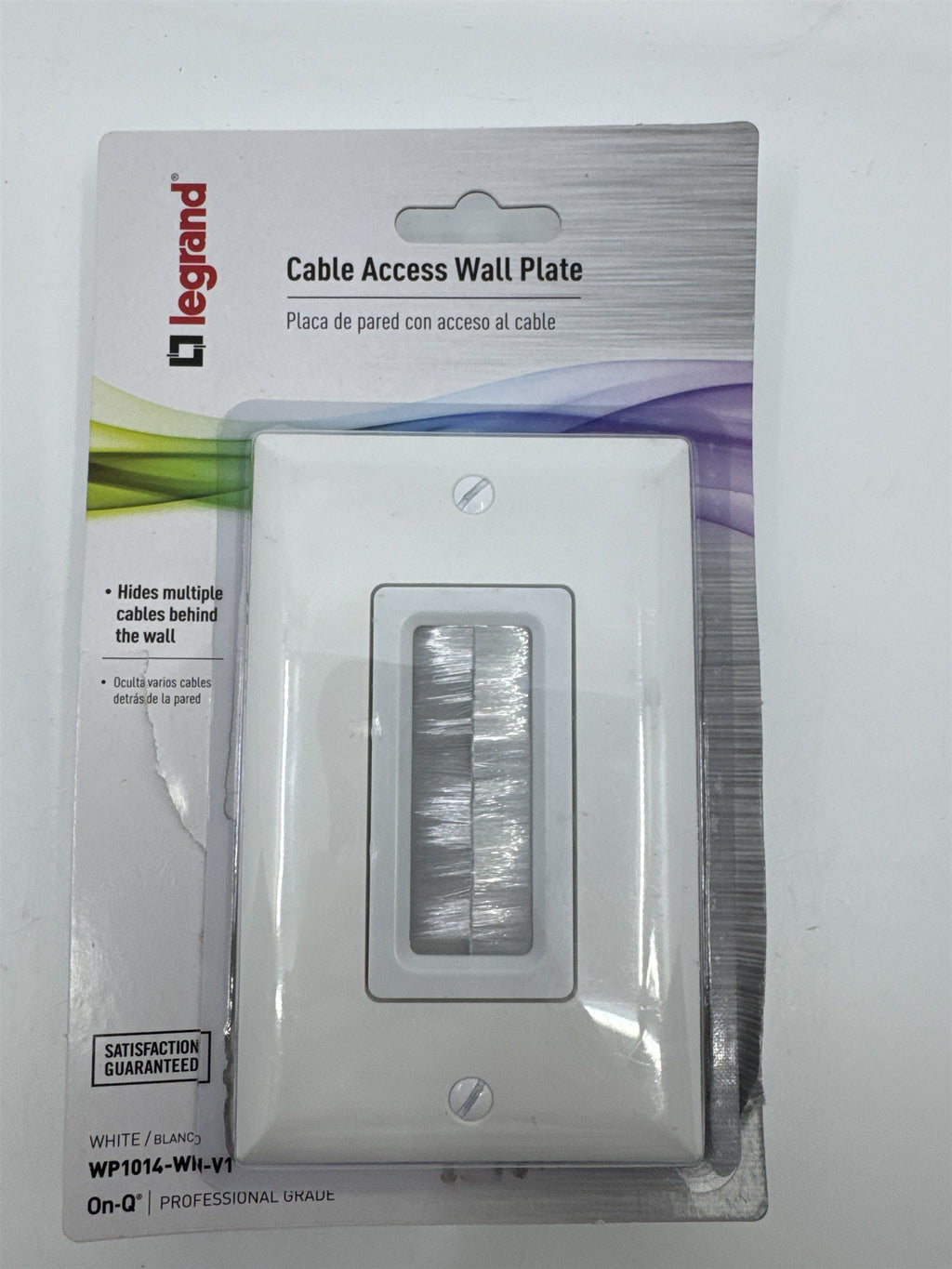 Legrand Cable Access Wall Plate White WP1014-WH-V1 Hides Multiple Cables