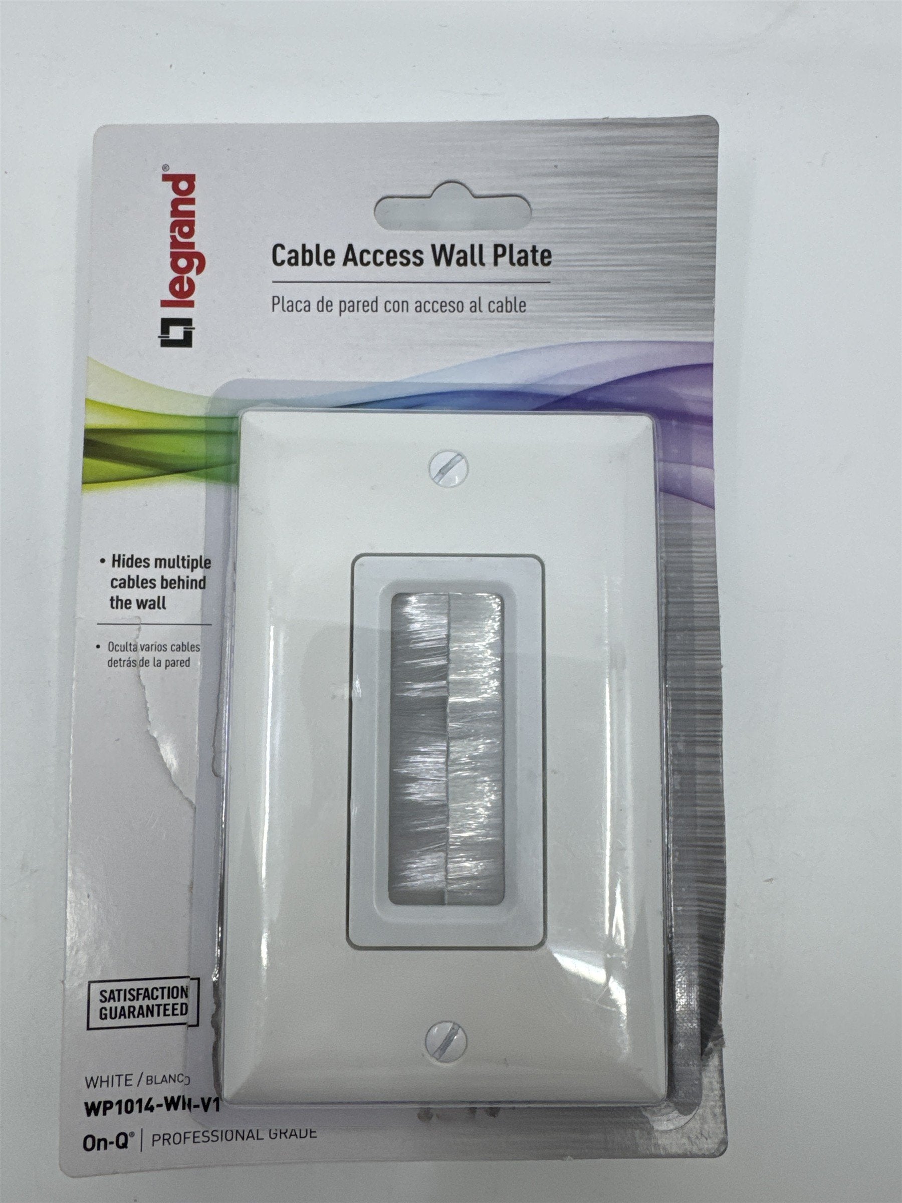 Legrand Cable Access Wall Plate White WP1014-WH-V1 Hides Multiple Cables