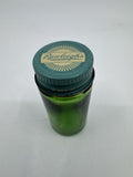 Vintage Rawleighs Trademark Small Green Glass Jar with Blue Tin Lid