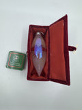 Vintage Christmas House Christmas Ornament White W/ Red Bows in Felt Box