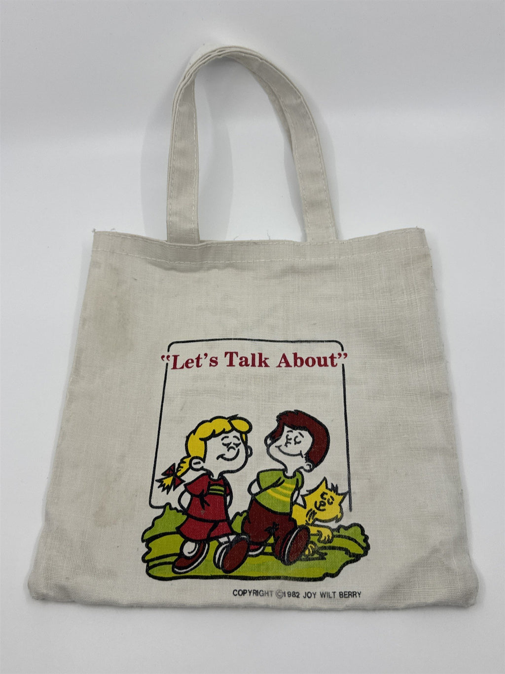 Vintage 1982 Let's Talk About Joy Wilt Berry Library Book Bag Tote