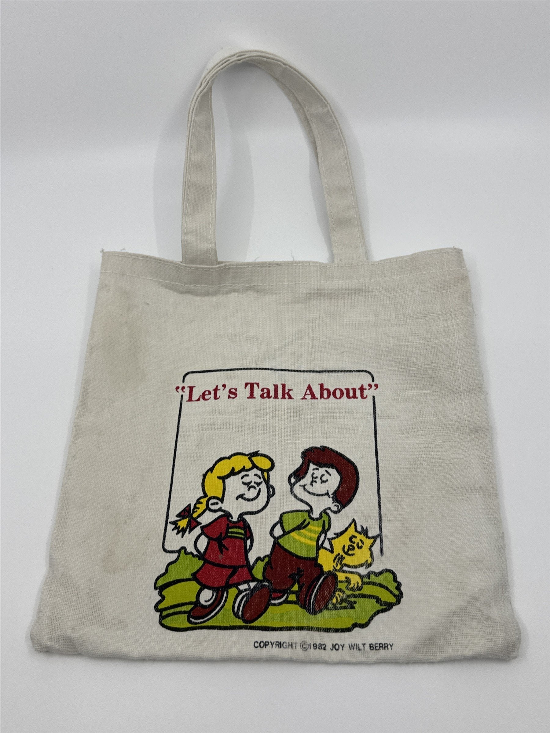 Vintage 1982 Let's Talk About Joy Wilt Berry Library Book Bag Tote