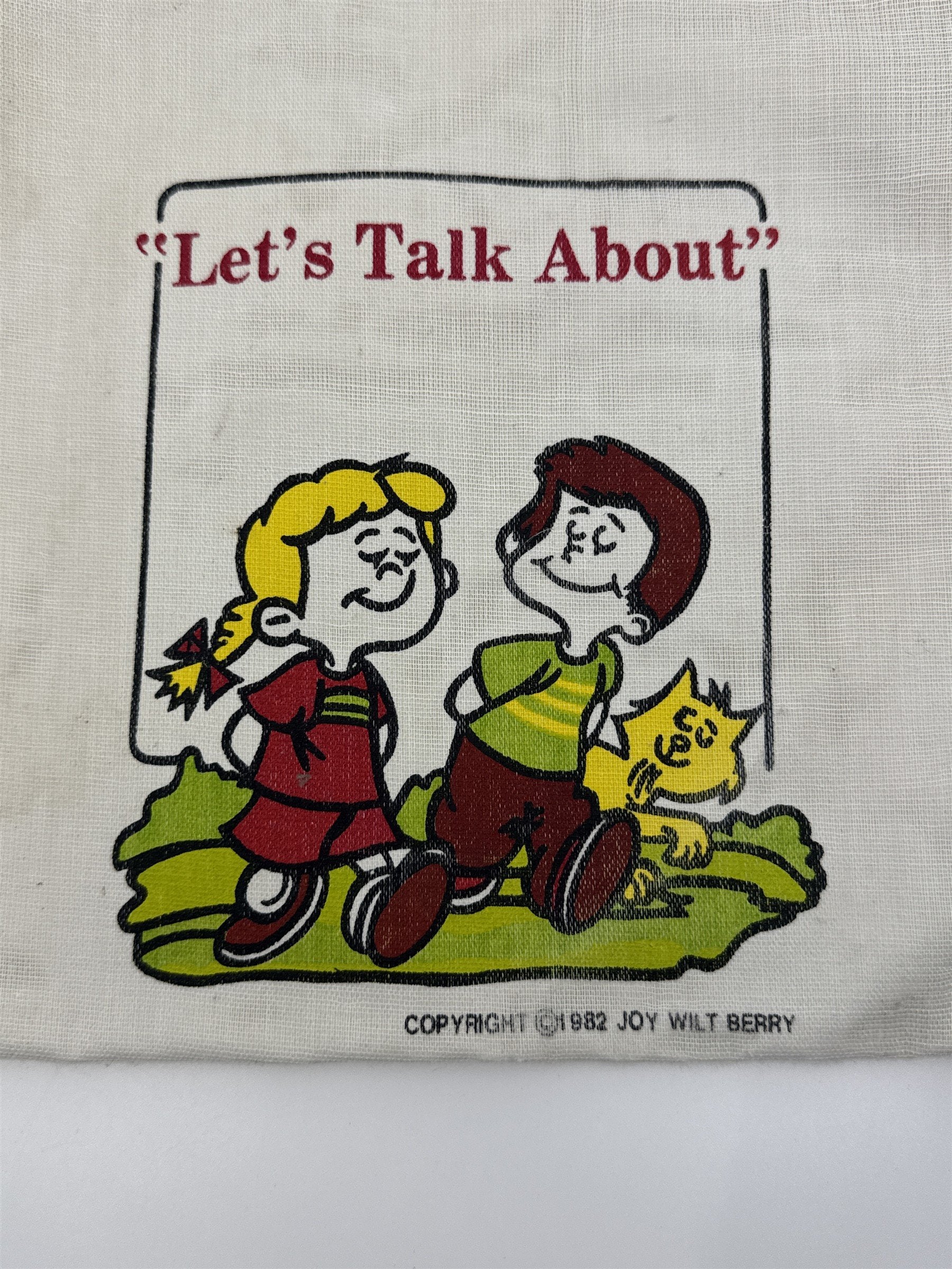 Vintage 1982 Let's Talk About Joy Wilt Berry Library Book Bag Tote