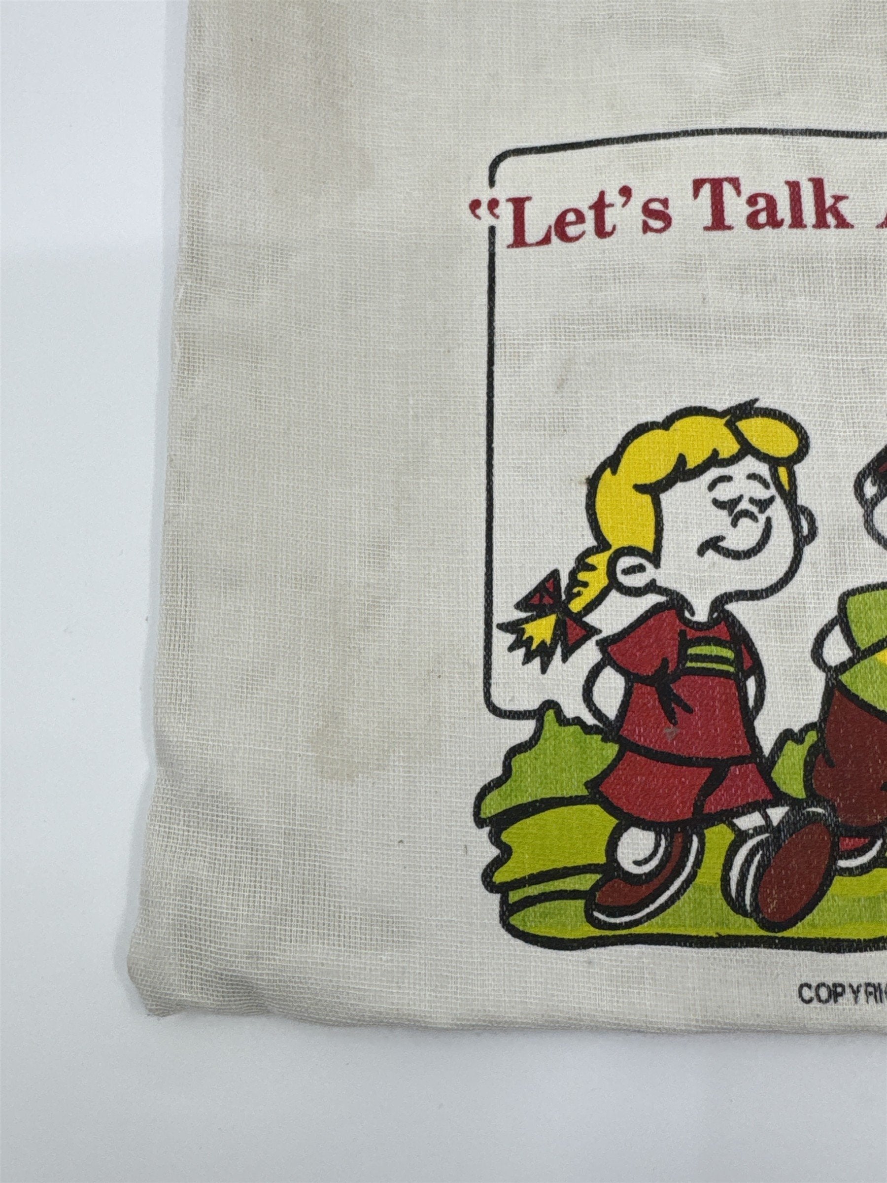 Vintage 1982 Let's Talk About Joy Wilt Berry Library Book Bag Tote