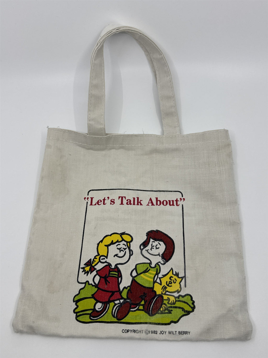 Vintage 1982 Let's Talk About Joy Wilt Berry Library Book Bag Tote