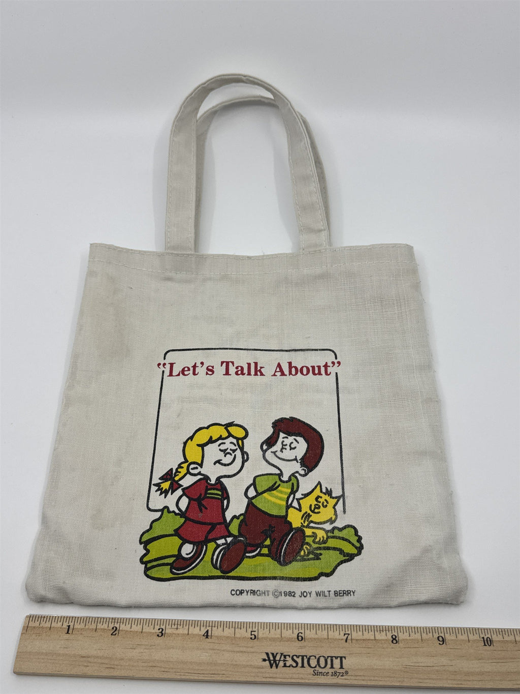 Vintage 1982 Let's Talk About Joy Wilt Berry Library Book Bag Tote