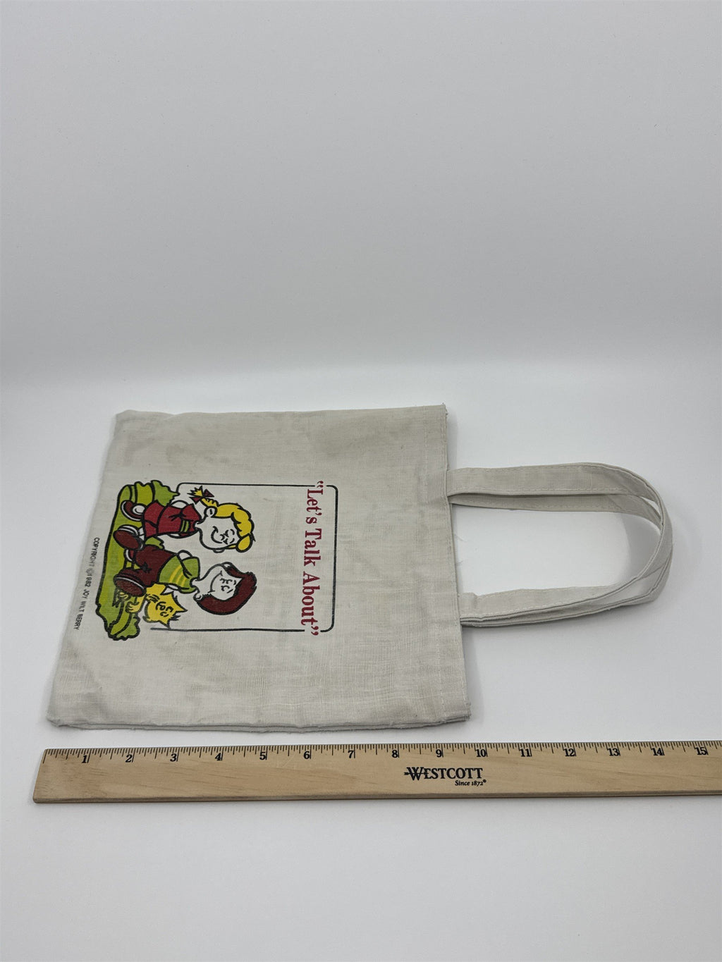 Vintage 1982 Let's Talk About Joy Wilt Berry Library Book Bag Tote