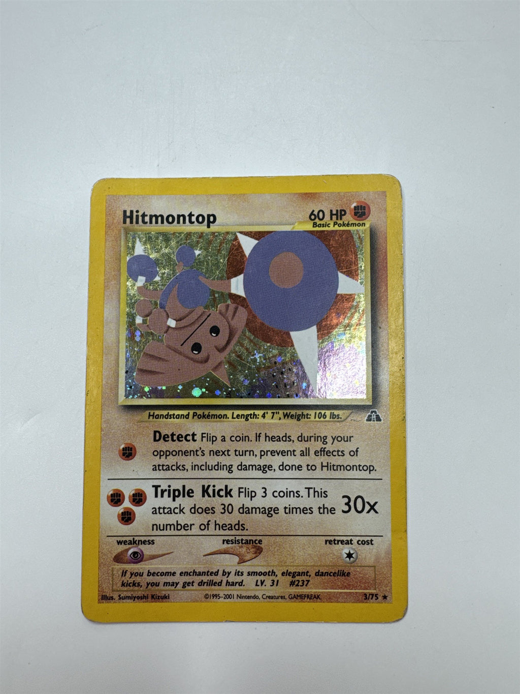 Hitmontop 3/75 Neo Descovery-Unlimited Edition Holo Pokemon Card