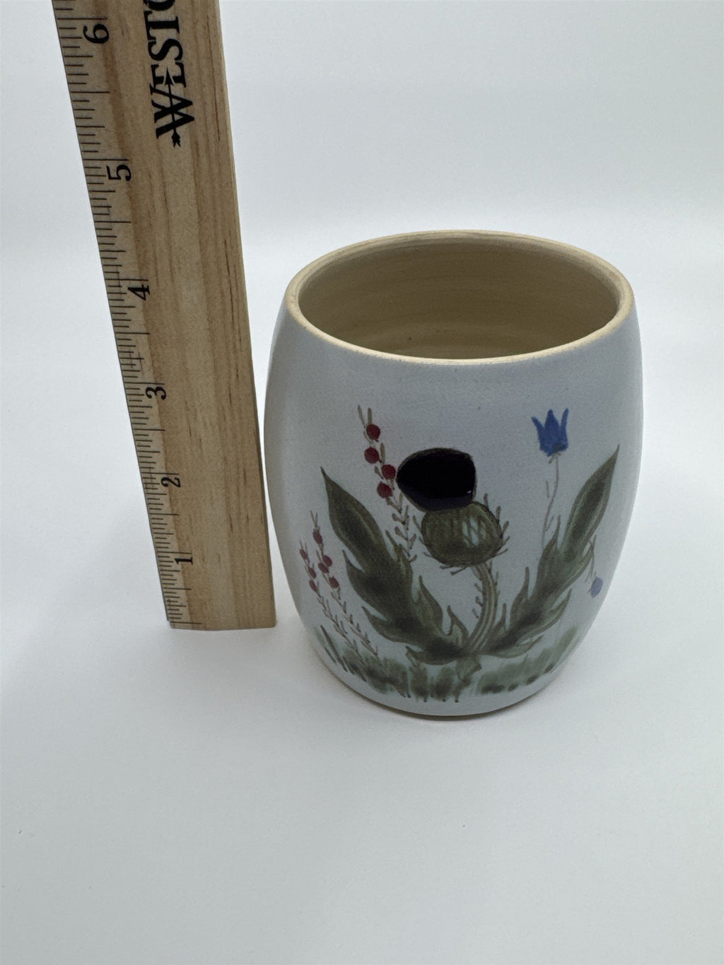 Vintage Thistle Buchan Portobello Stoneware Floral Vase Made In Scotland