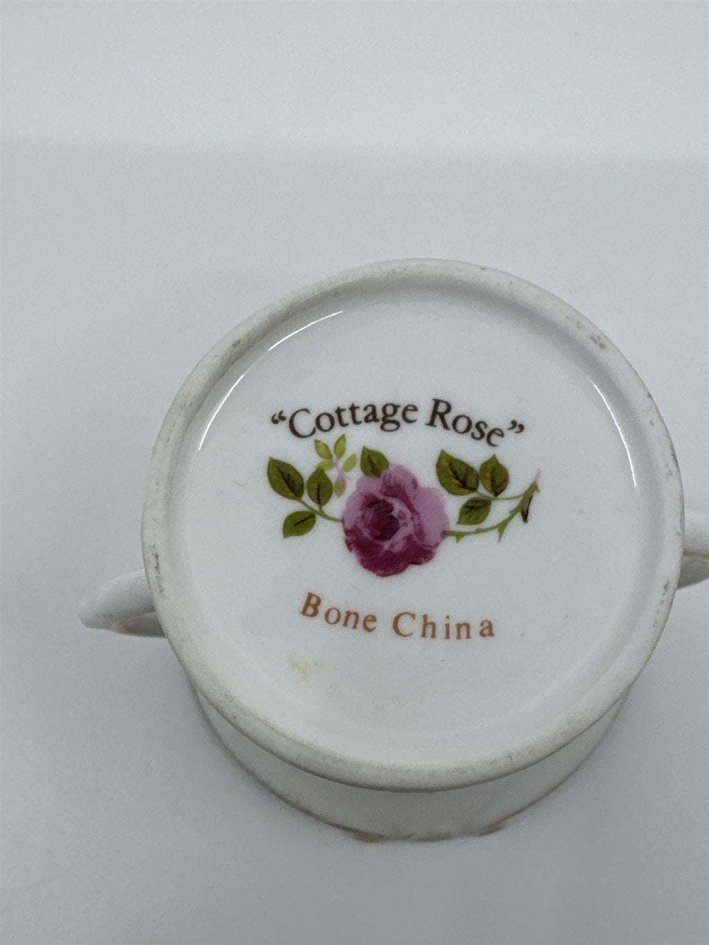 Vintage Brinton Bone China Miniature White and Gold Floral Vase