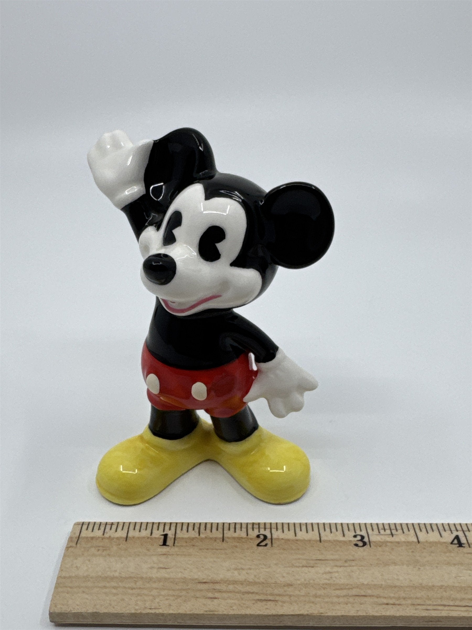 Vintage Walt Disney Mickey Mouse Japan Waving Mickey Mouse W/ Chipped Hand