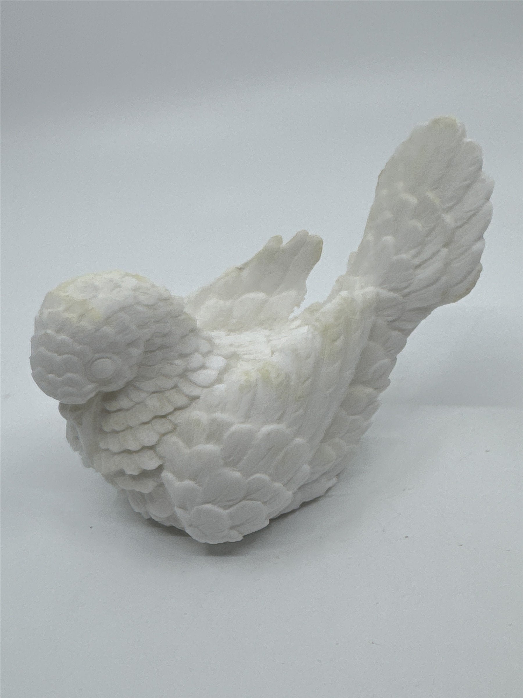 Vintage White Decorative Dove/Bird Figurine Santini Alabaster Salt Dove