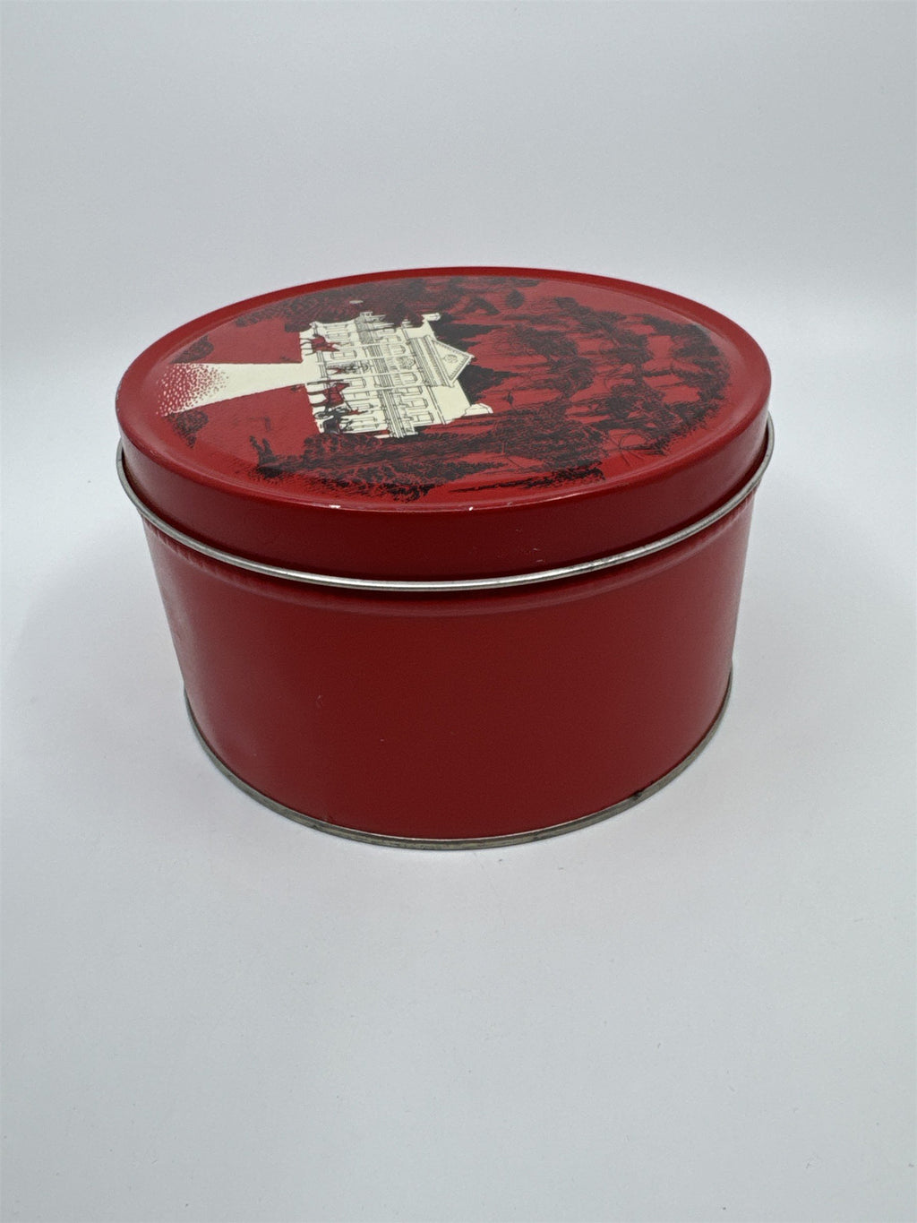 Vintage Virginia Lee Hard Candy Mix Red Empty Advertising Container Tin