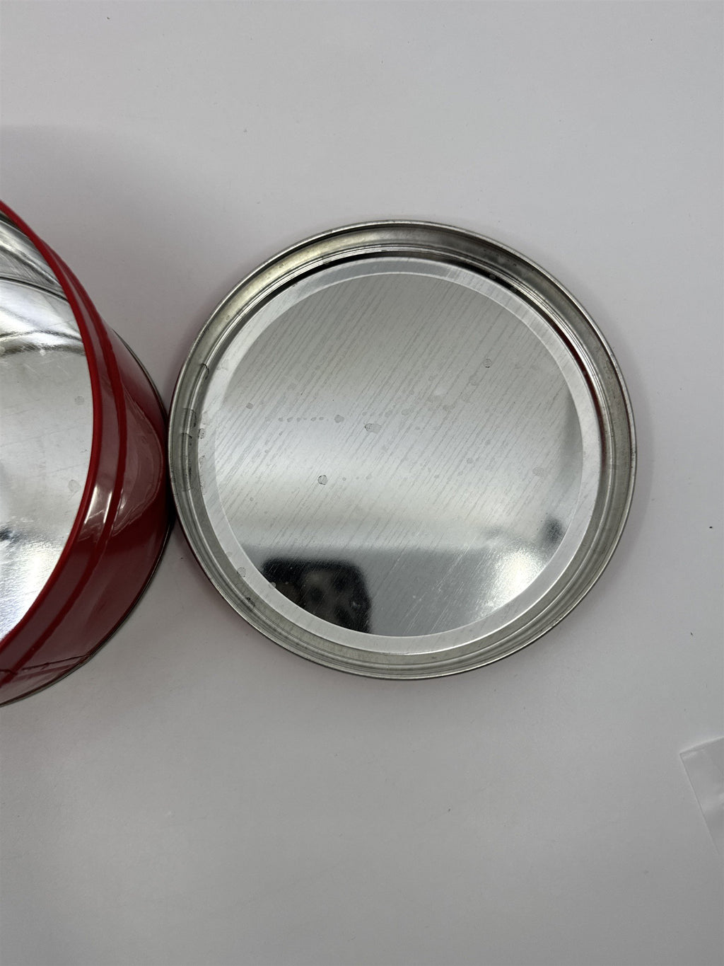 Vintage Virginia Lee Hard Candy Mix Red Empty Advertising Container Tin