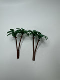 Vintage Miniature Dollhouse Fairy Garden Set of 2 Palm Trees Retro