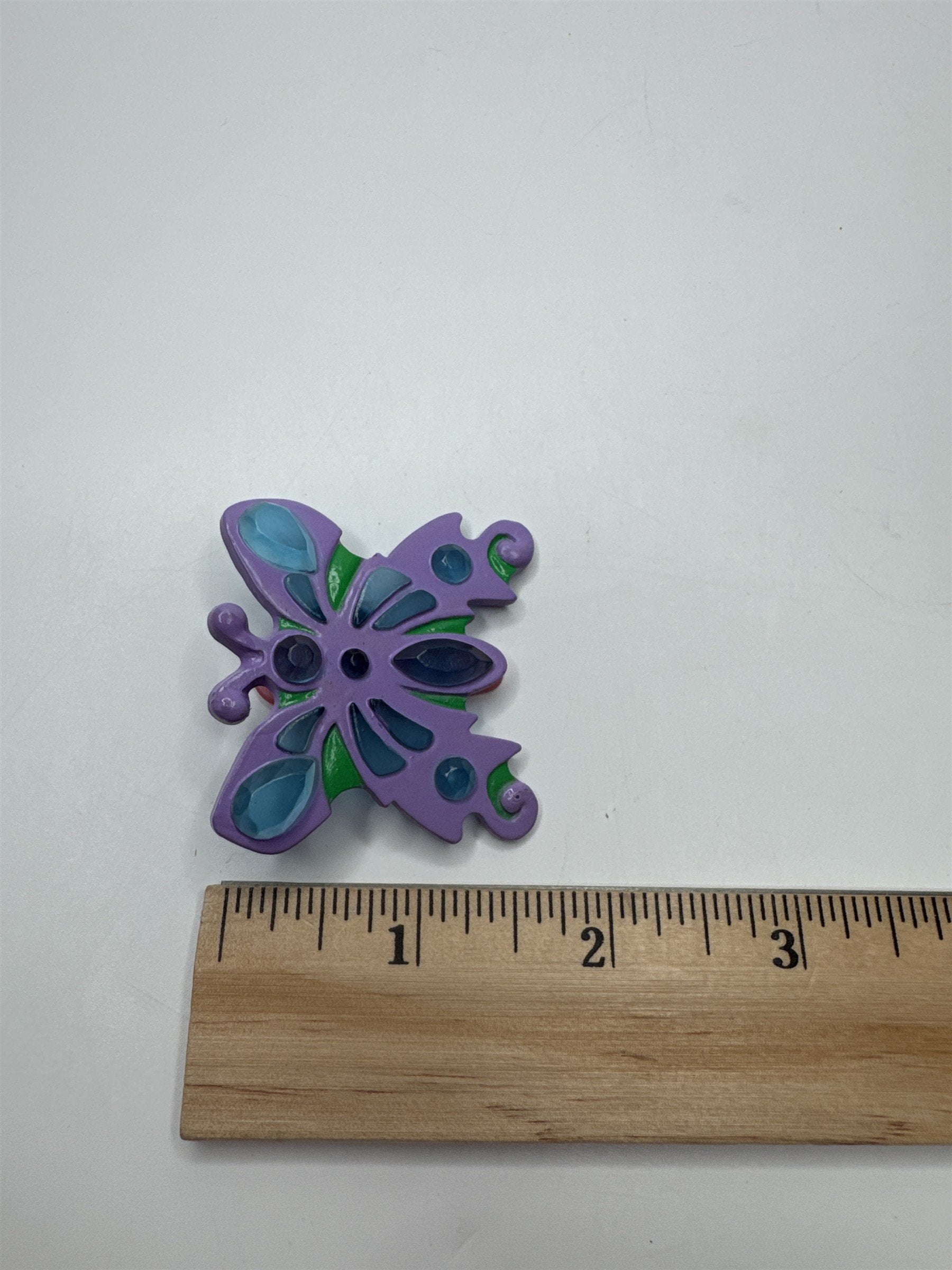 Vintage Child's Butterfly Clip With Faux Gems All Over