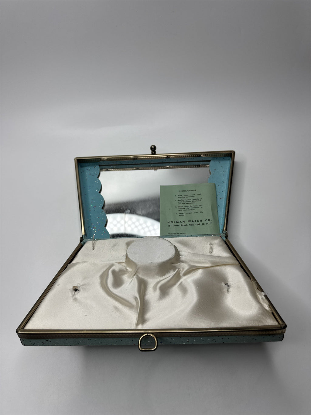 Vintage Norman Watch Co. Canal Street New York Watch Box Sparkling Glitter