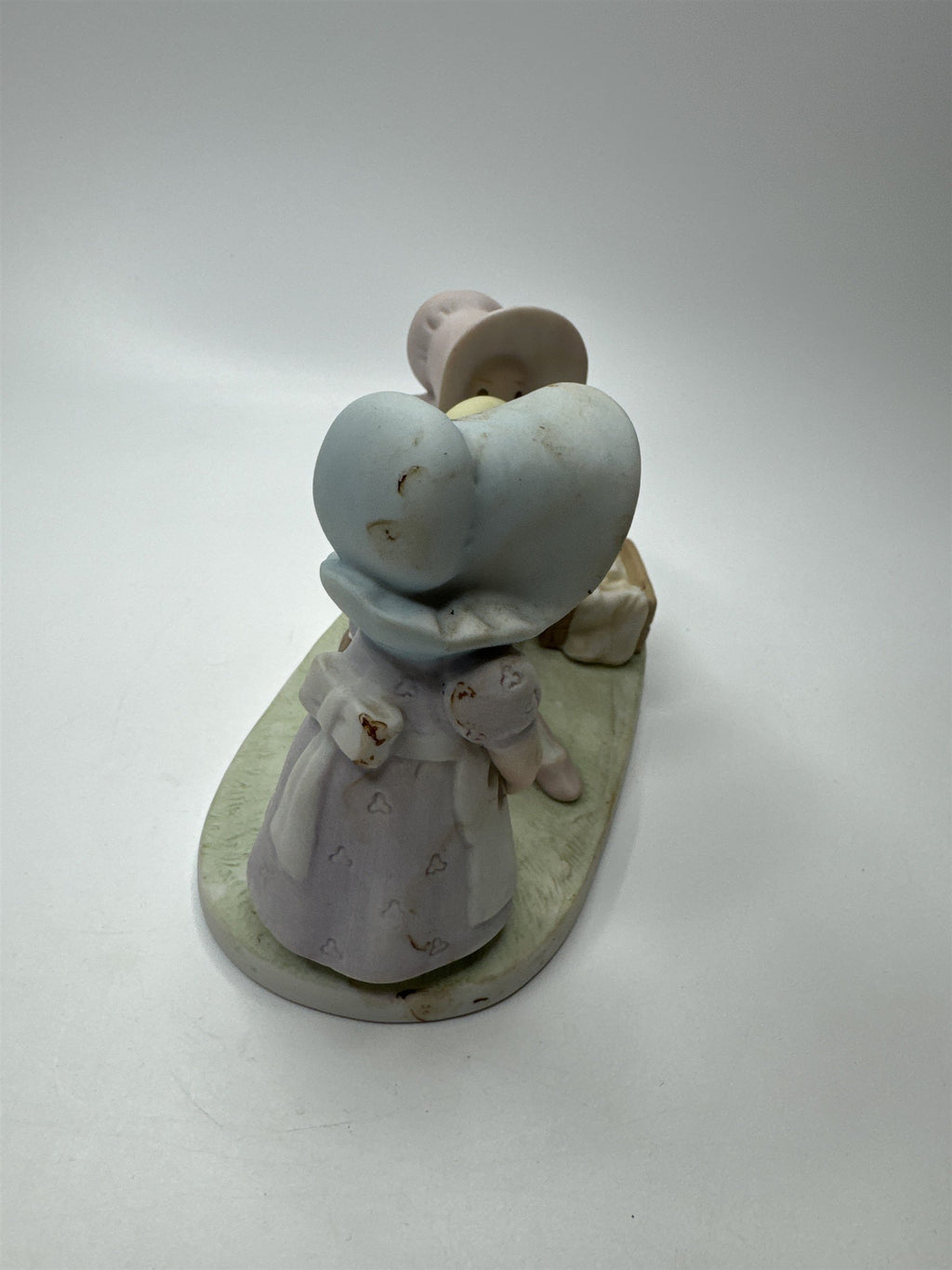 Vintage 90s HOMCO Be Happy Friends and Dog Bonnet Figurine