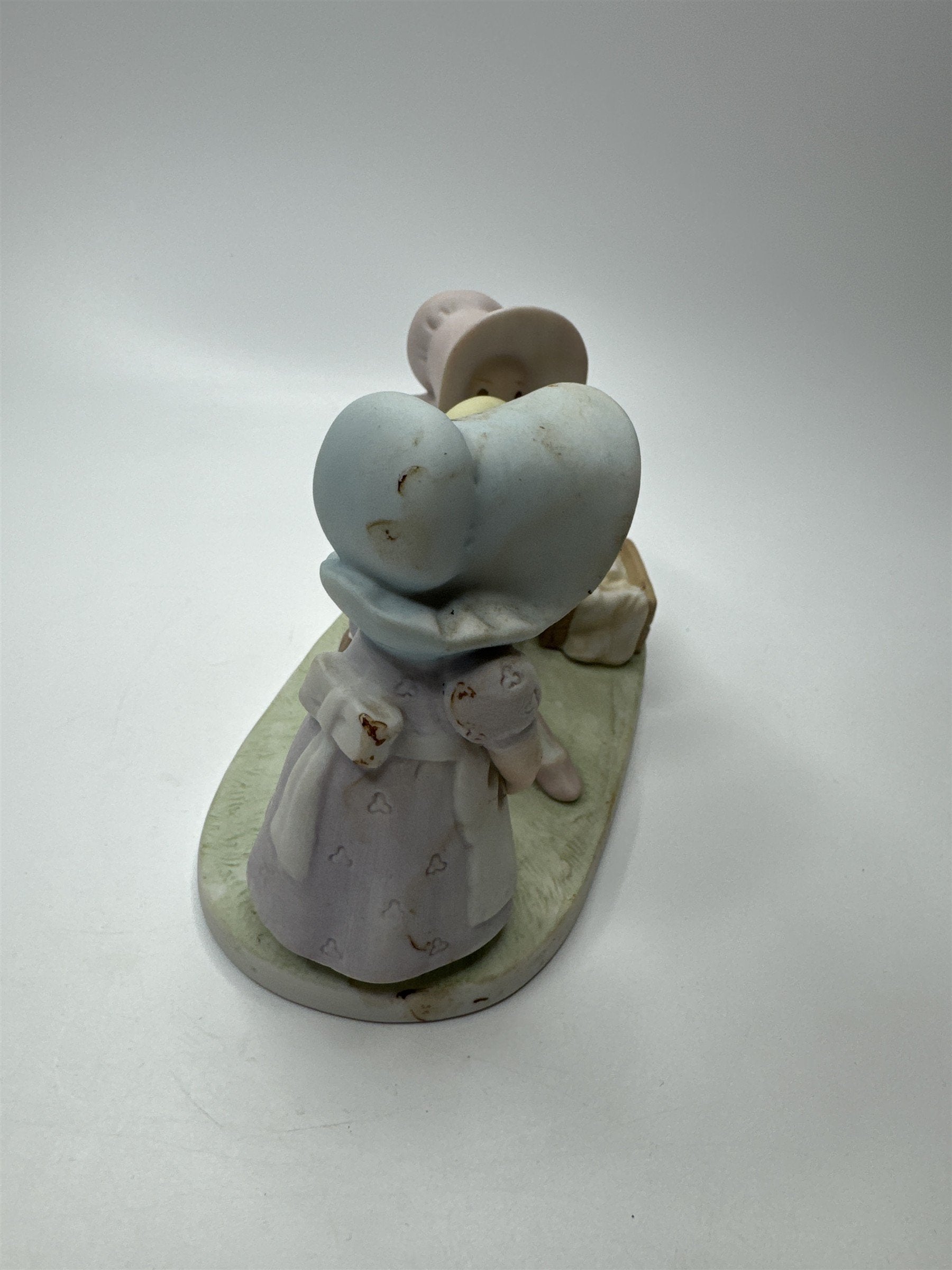 Vintage 90s HOMCO Be Happy Friends and Dog Bonnet Figurine