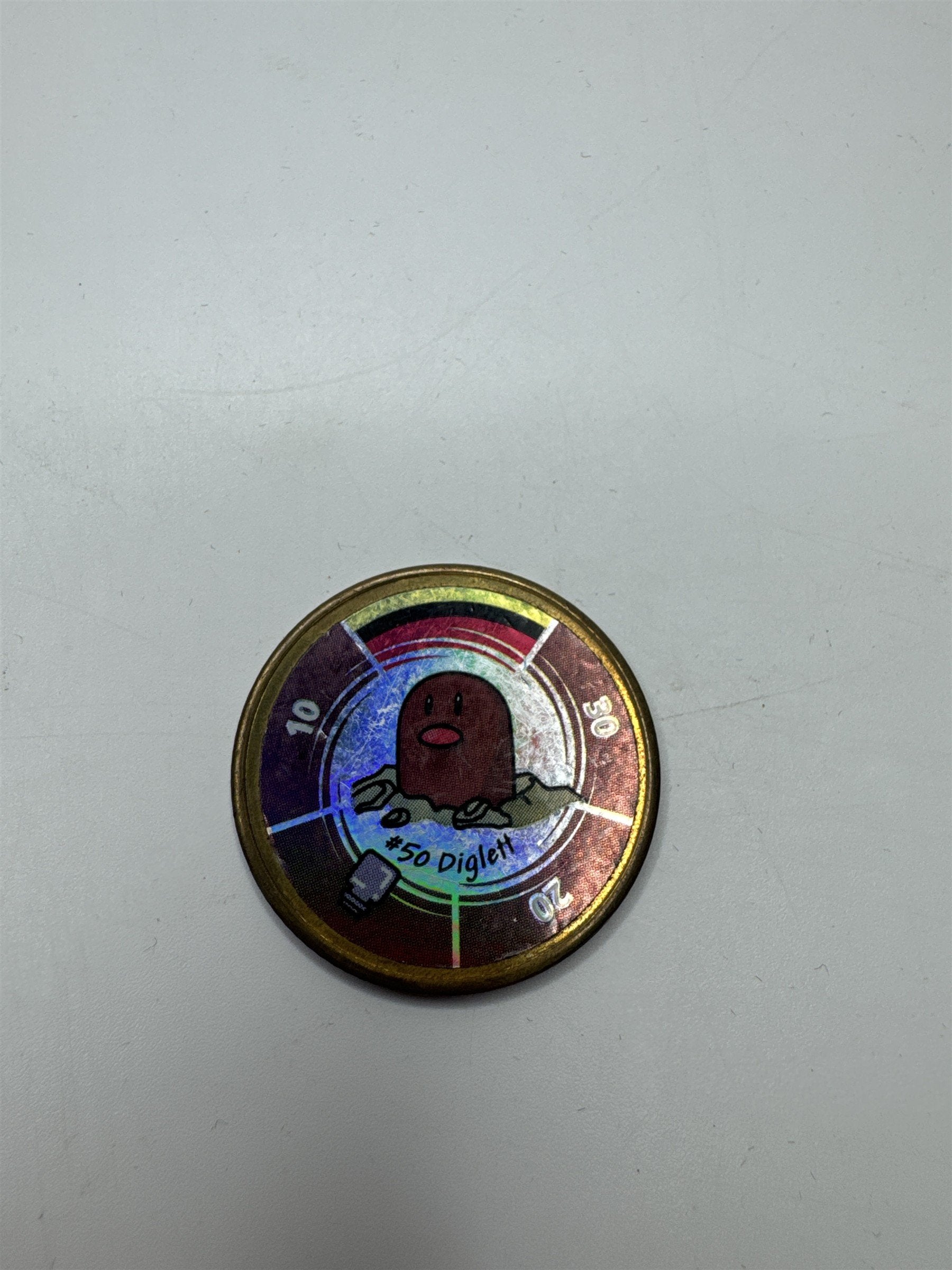 1999 Vintage Nintendo Hasbro Pokemon Battle Coin Gold Diglett #50