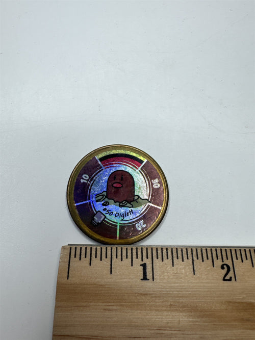 1999 Vintage Nintendo Hasbro Pokemon Battle Coin Gold Diglett #50