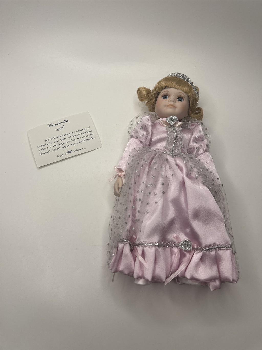 Vintage Royalton Collection Cinderella Bisque Porcelain Doll Pink Dress