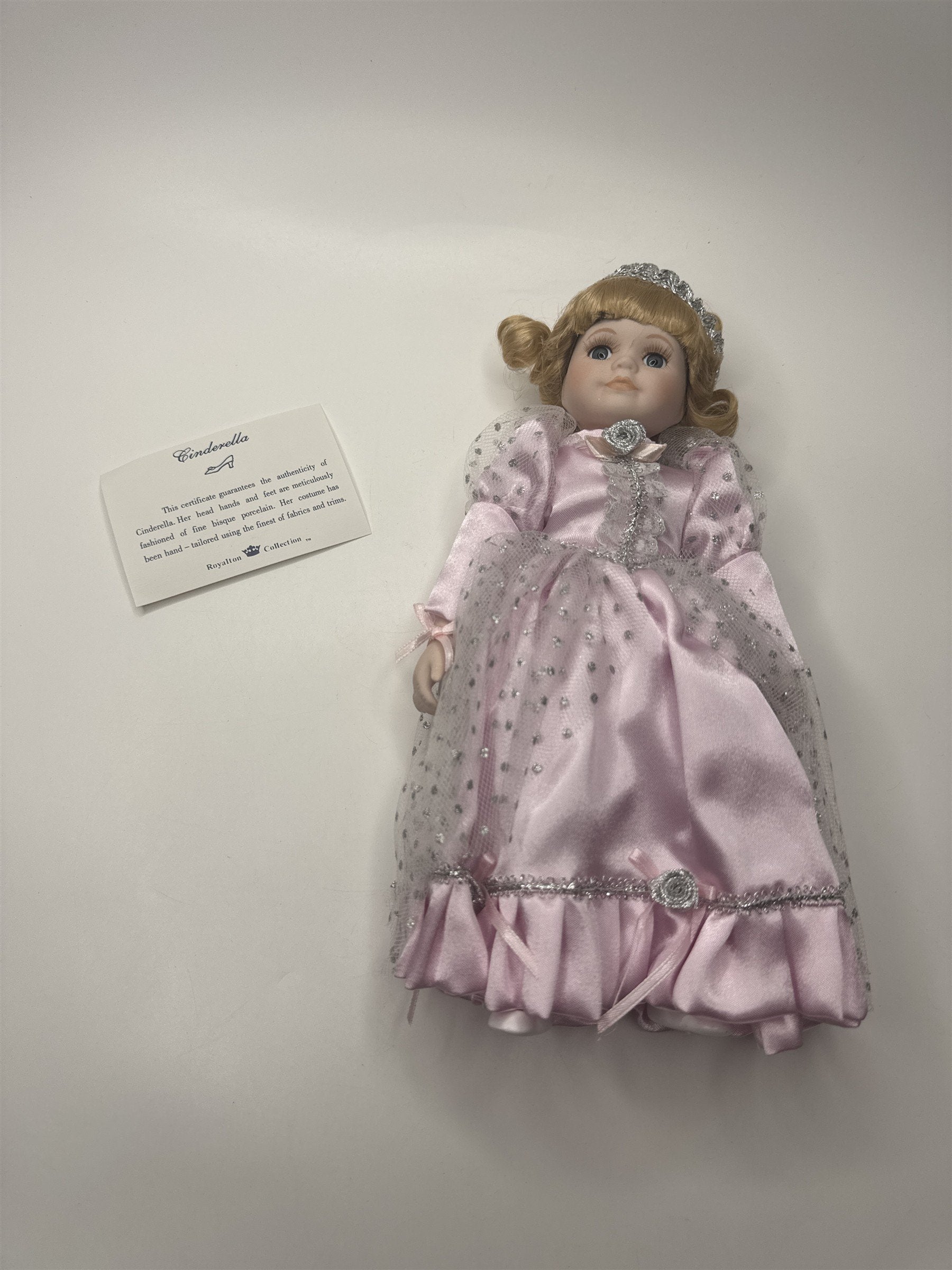Vintage Royalton Collection Cinderella Bisque Porcelain Doll Pink Dress