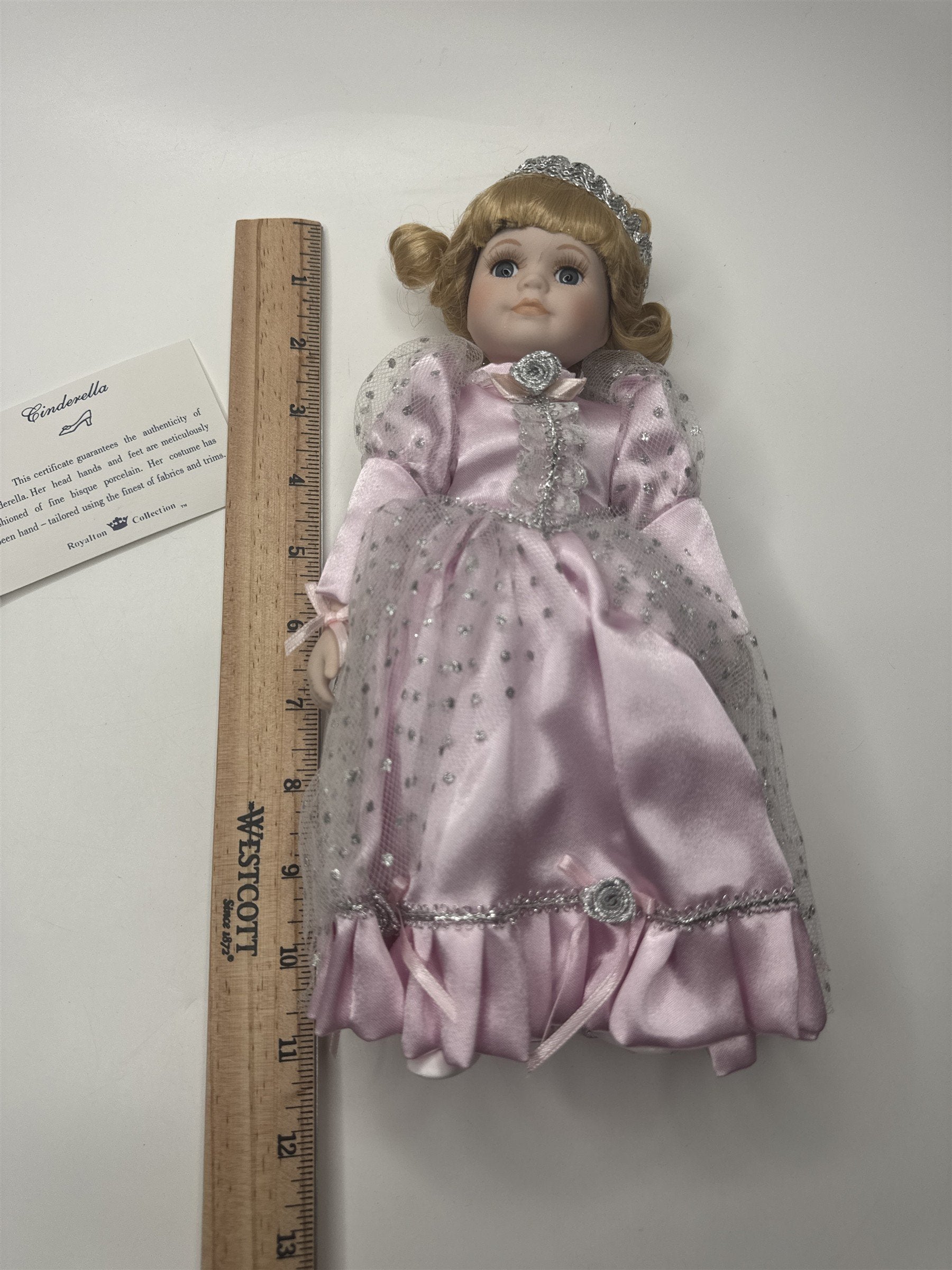 Vintage Royalton Collection Cinderella Bisque Porcelain Doll Pink Dress