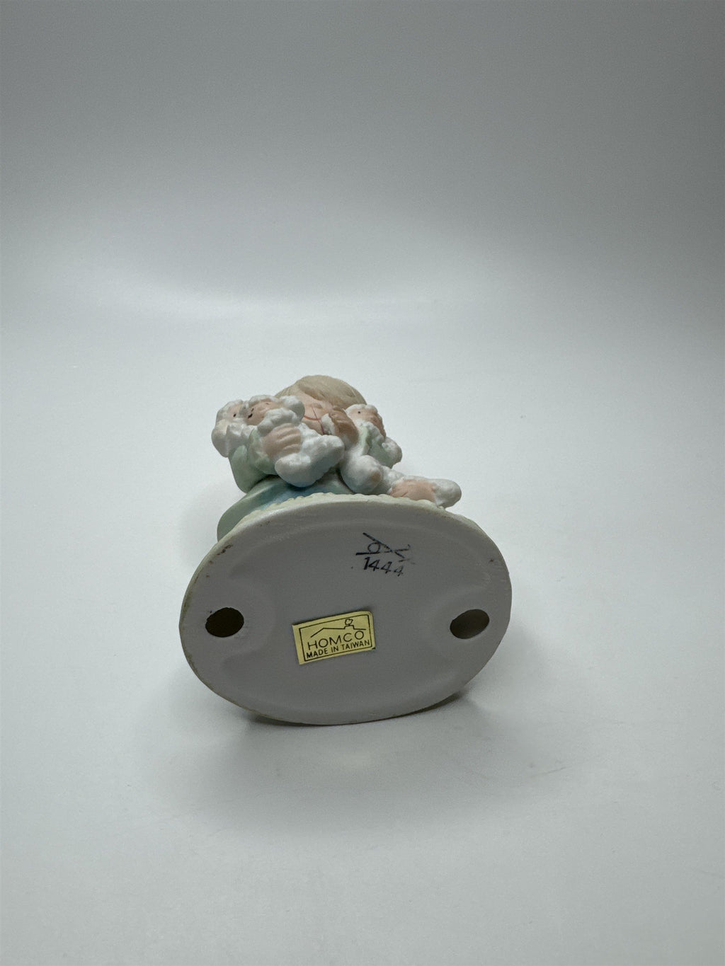 Vintage 90s HOMCO #1444 Child Carrying Baby Lambs Sheep Easter Figurine