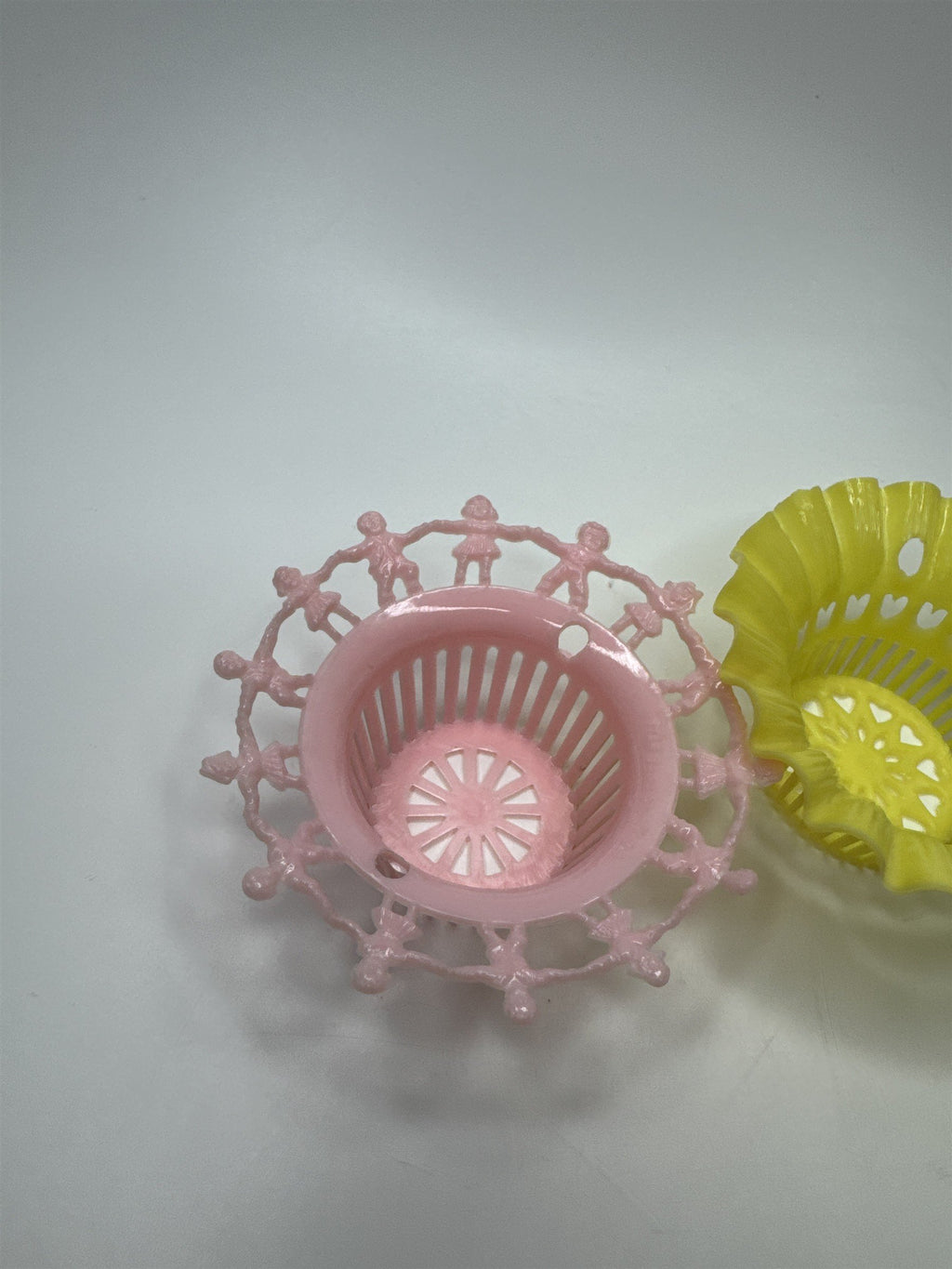 Vintage Hard Plastic Baskets 1950s Party Favor Shower Candy Easter Gift