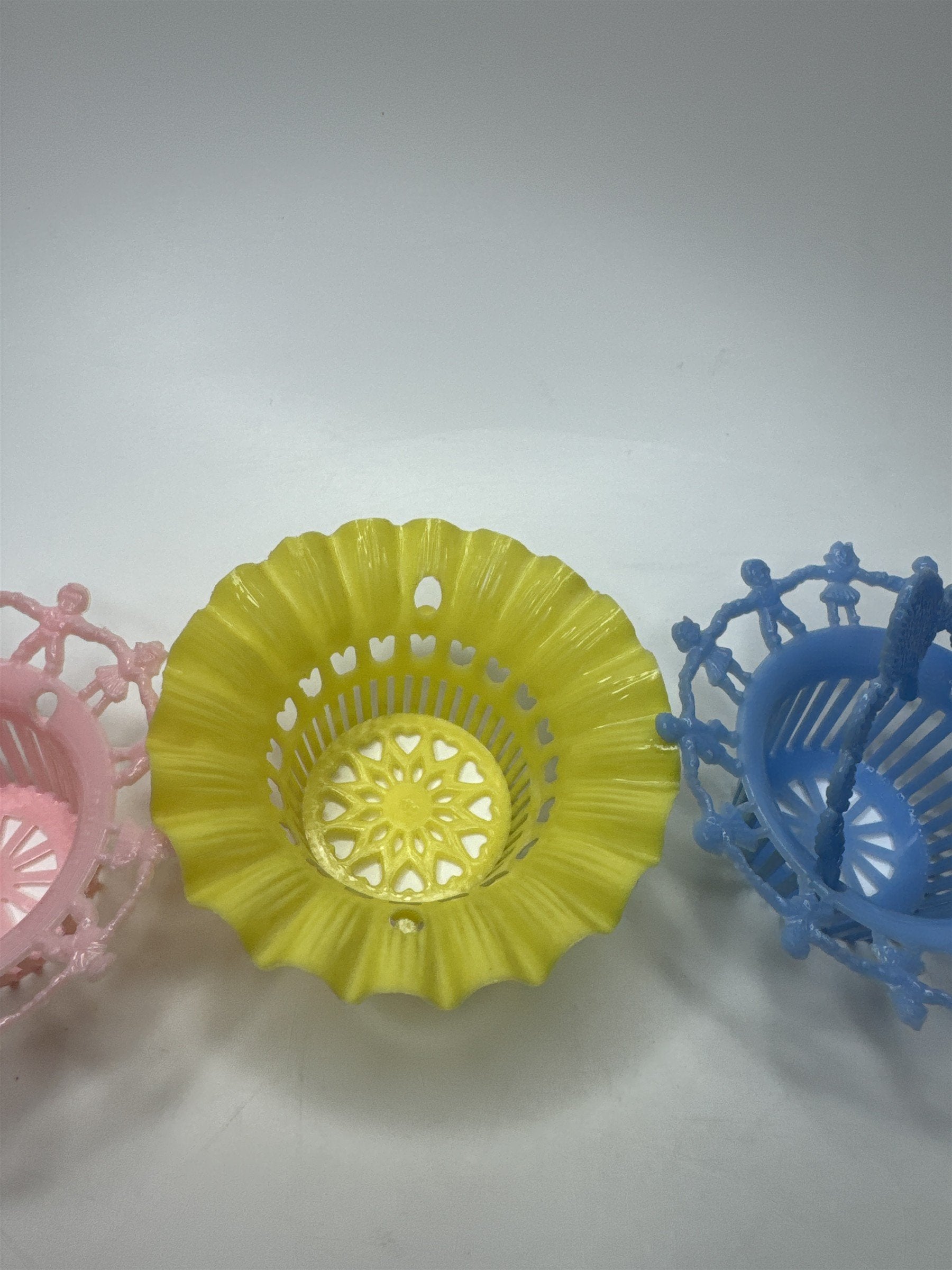 Vintage Hard Plastic Baskets 1950s Party Favor Shower Candy Easter Gift