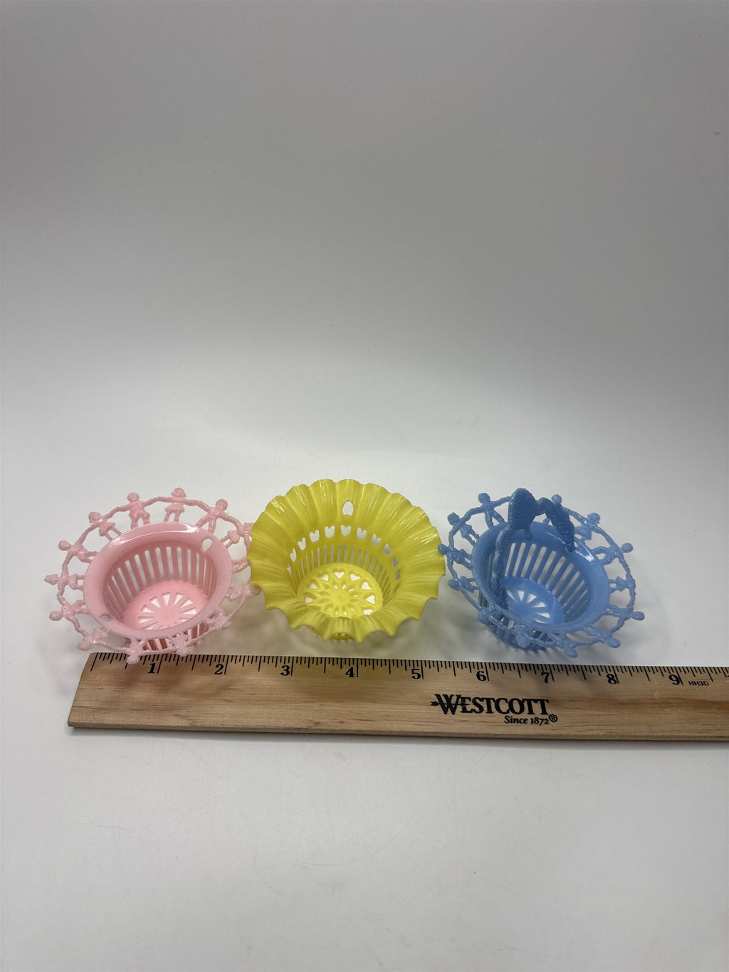 Vintage Hard Plastic Baskets 1950s Party Favor Shower Candy Easter Gift