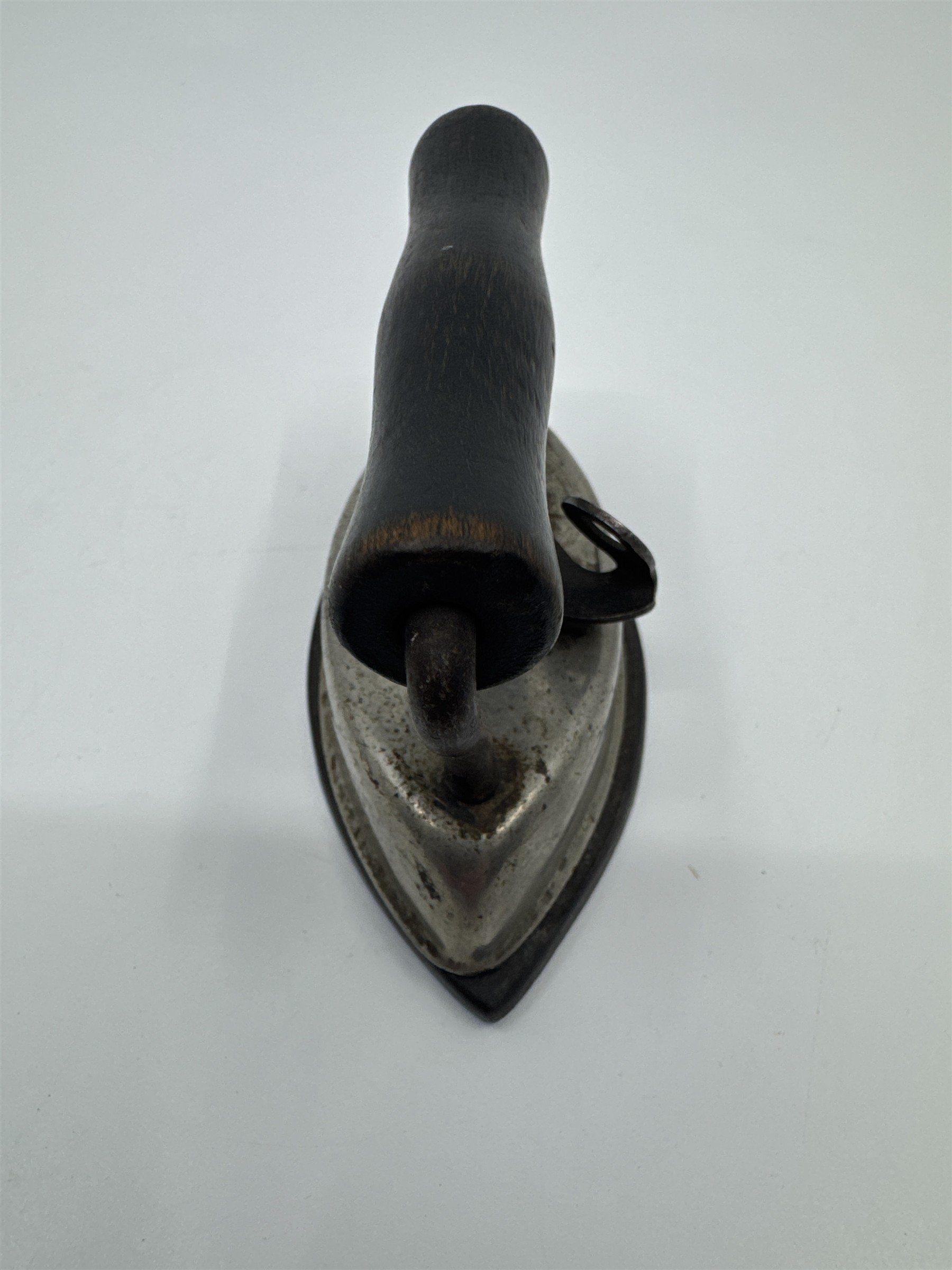 Vintage Miniature Dover Dolly Iron Made In the U.S.A Cast Iron W/ Wooden Handle
