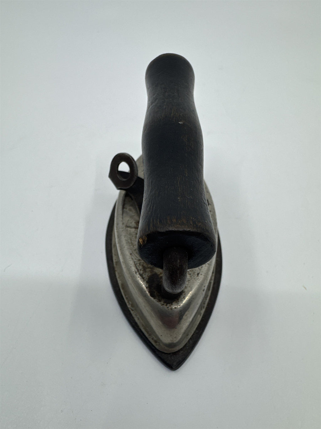 Vintage Miniature Dover Dolly Iron Made In the U.S.A Cast Iron W/ Wooden Handle