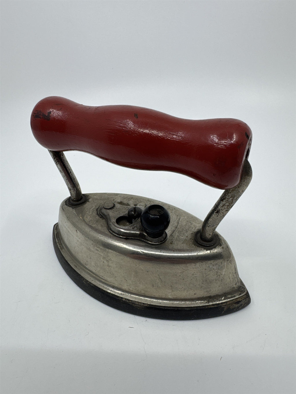 Vintage Miniature Dover Dolly Iron Made In the U.S.A Cast Iron W/ Wooden Handle