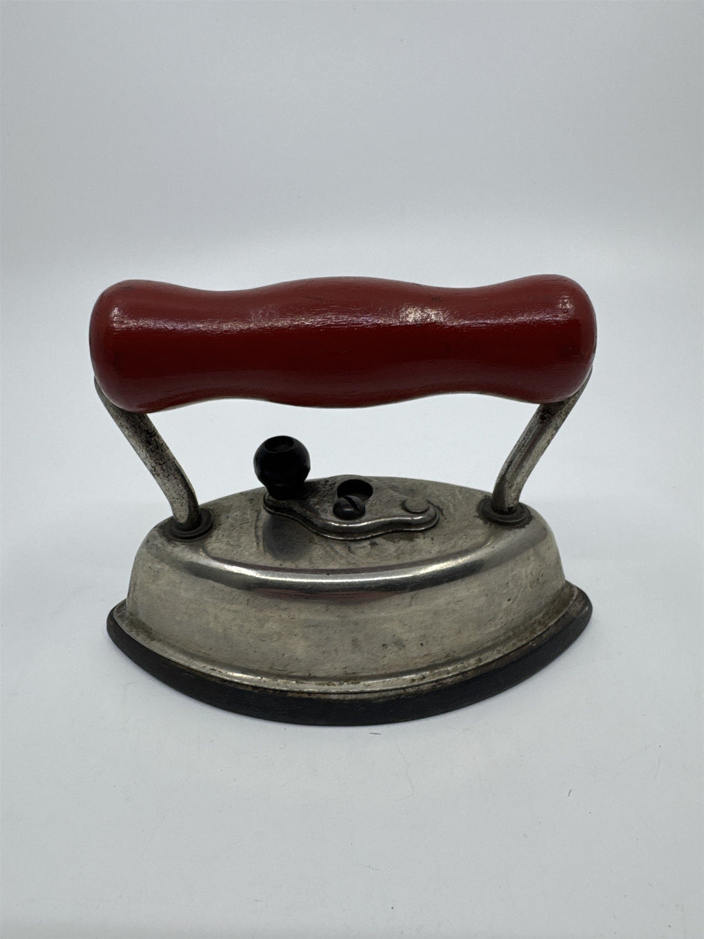 Vintage Miniature Dover Dolly Iron Made In the U.S.A Cast Iron W/ Wooden Handle
