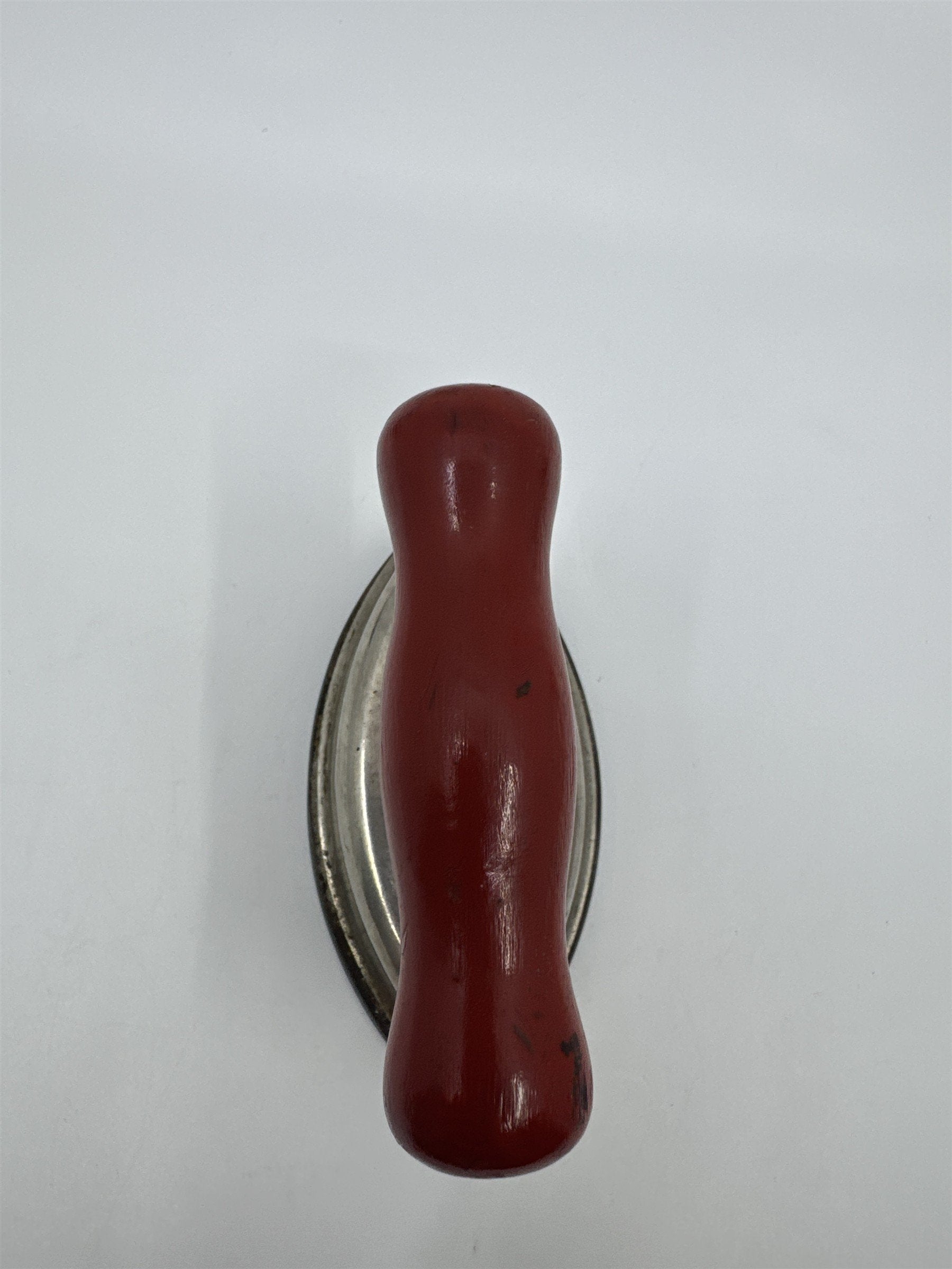 Vintage Miniature Dover Dolly Iron Made In the U.S.A Cast Iron W/ Wooden Handle