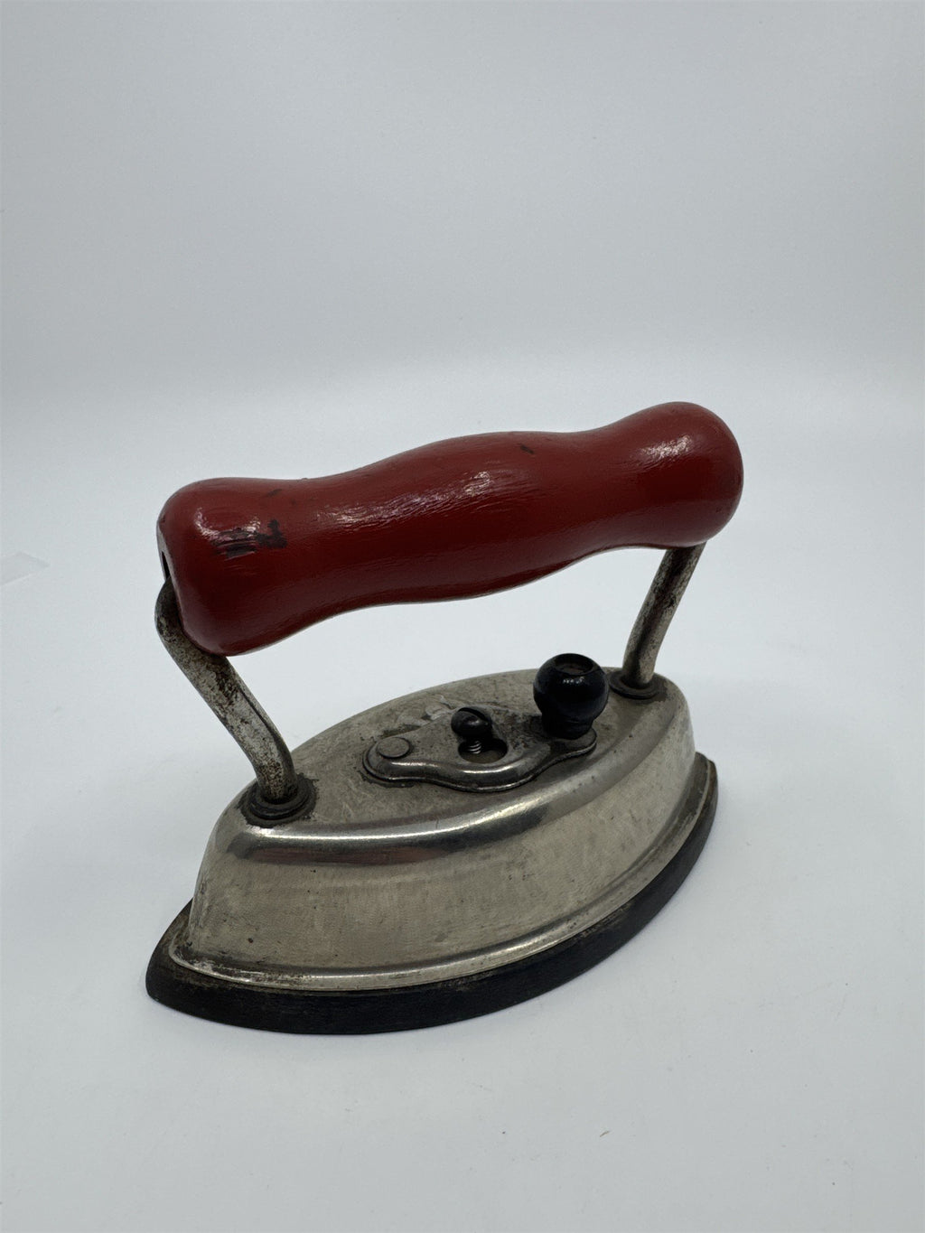 Vintage Miniature Dover Dolly Iron Made In the U.S.A Cast Iron W/ Wooden Handle