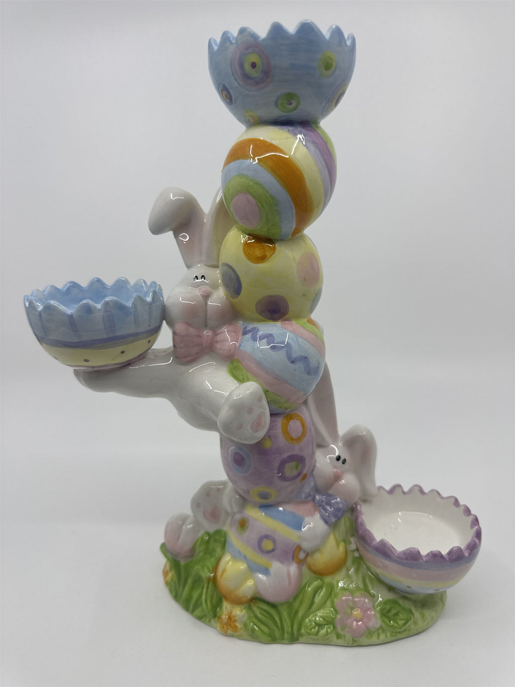 Vintage Home Interiors Ceramic Easter Bunny Tealight Candle/Candy Holder