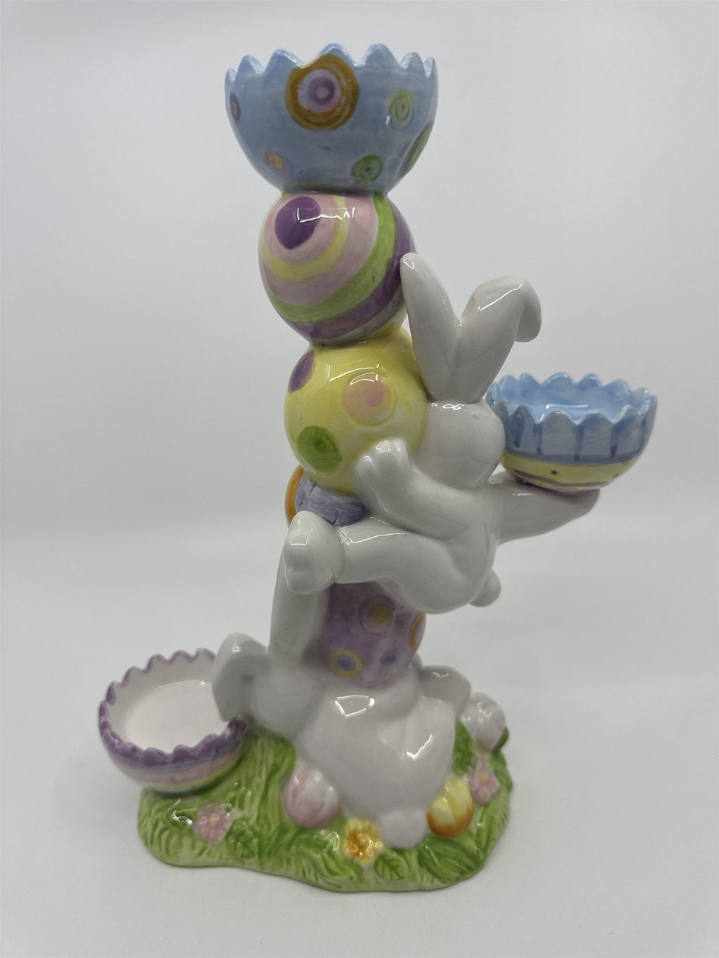 Vintage Home Interiors Ceramic Easter Bunny Tealight Candle/Candy Holder