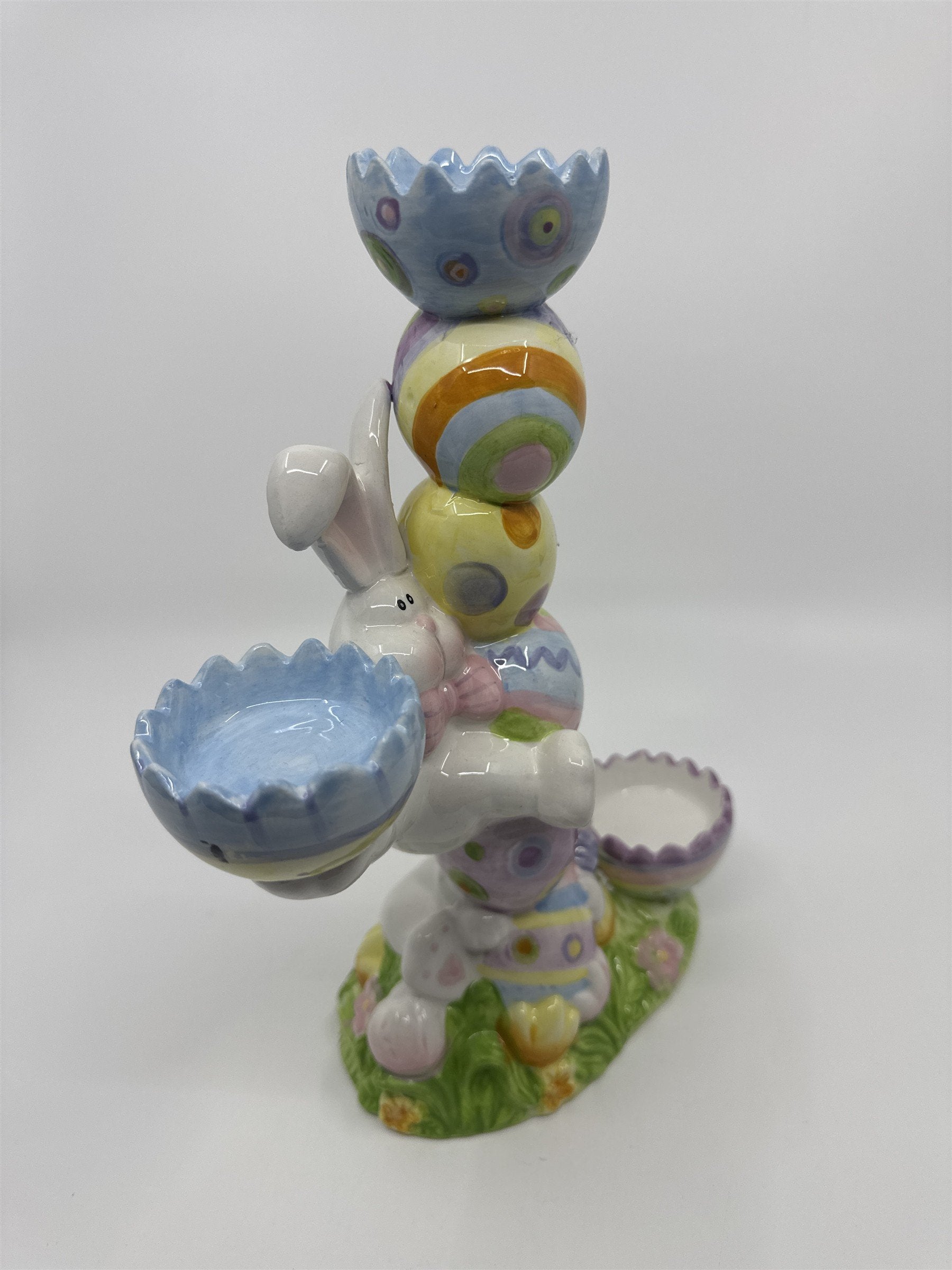 Vintage Home Interiors Ceramic Easter Bunny Tealight Candle/Candy Holder