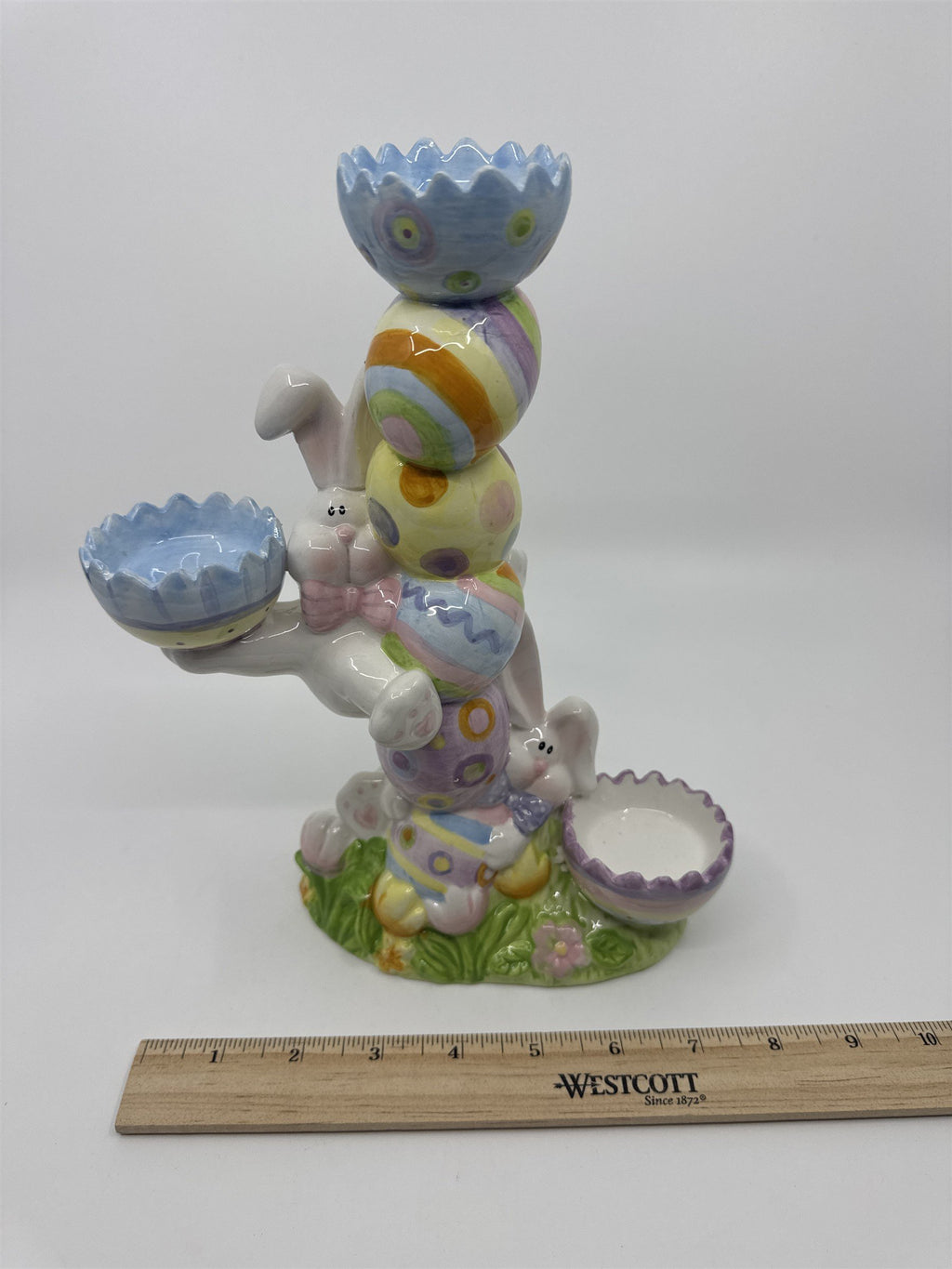 Vintage Home Interiors Ceramic Easter Bunny Tealight Candle/Candy Holder
