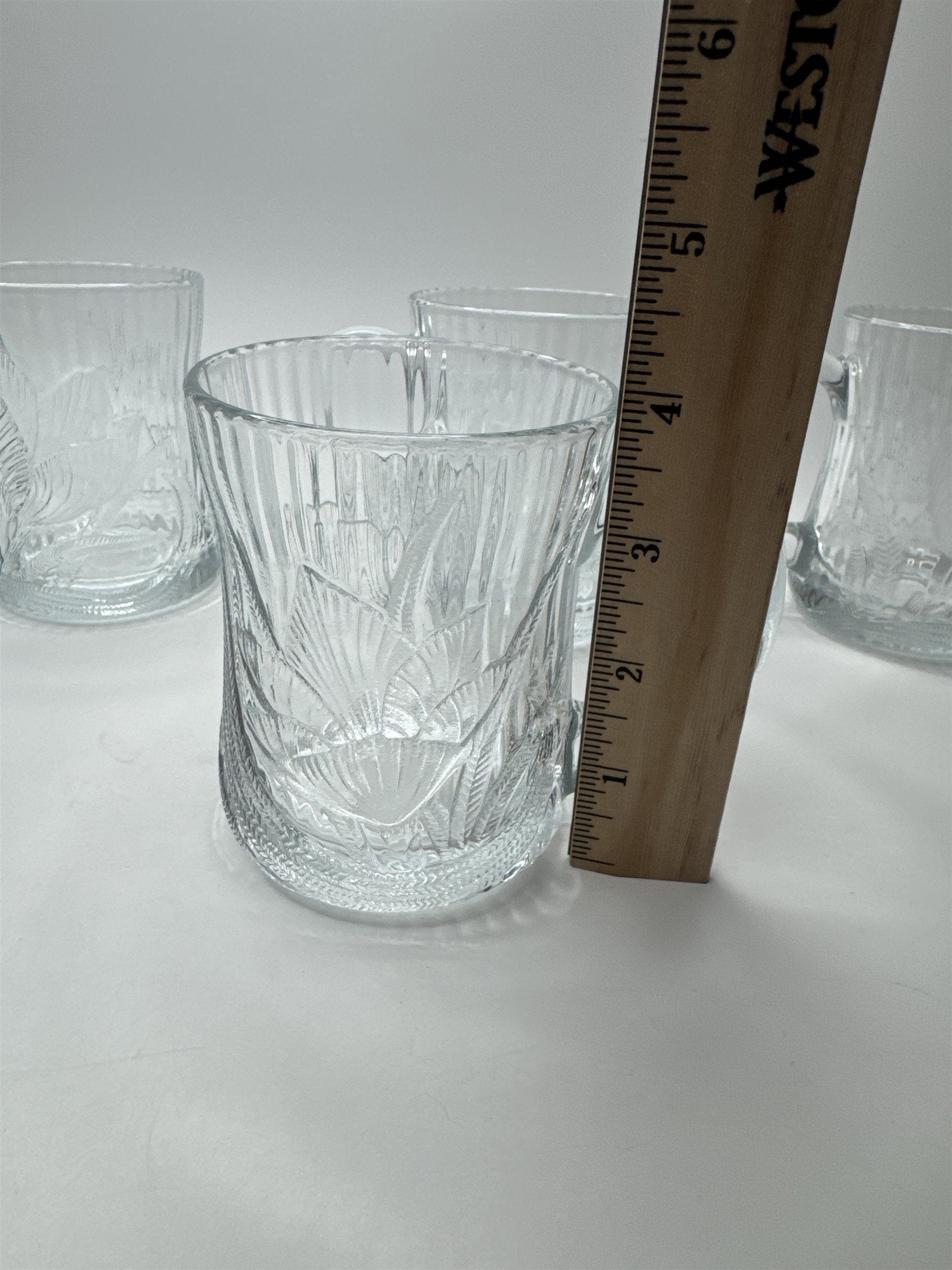 Vintage Set of 4 Arcoroc Canterbury Crocus Glass Coffee Mugs France