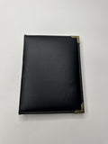 Vintage Black Leatherette 4x6 Photo Holder Book Gold Embellishments Edges Stitch